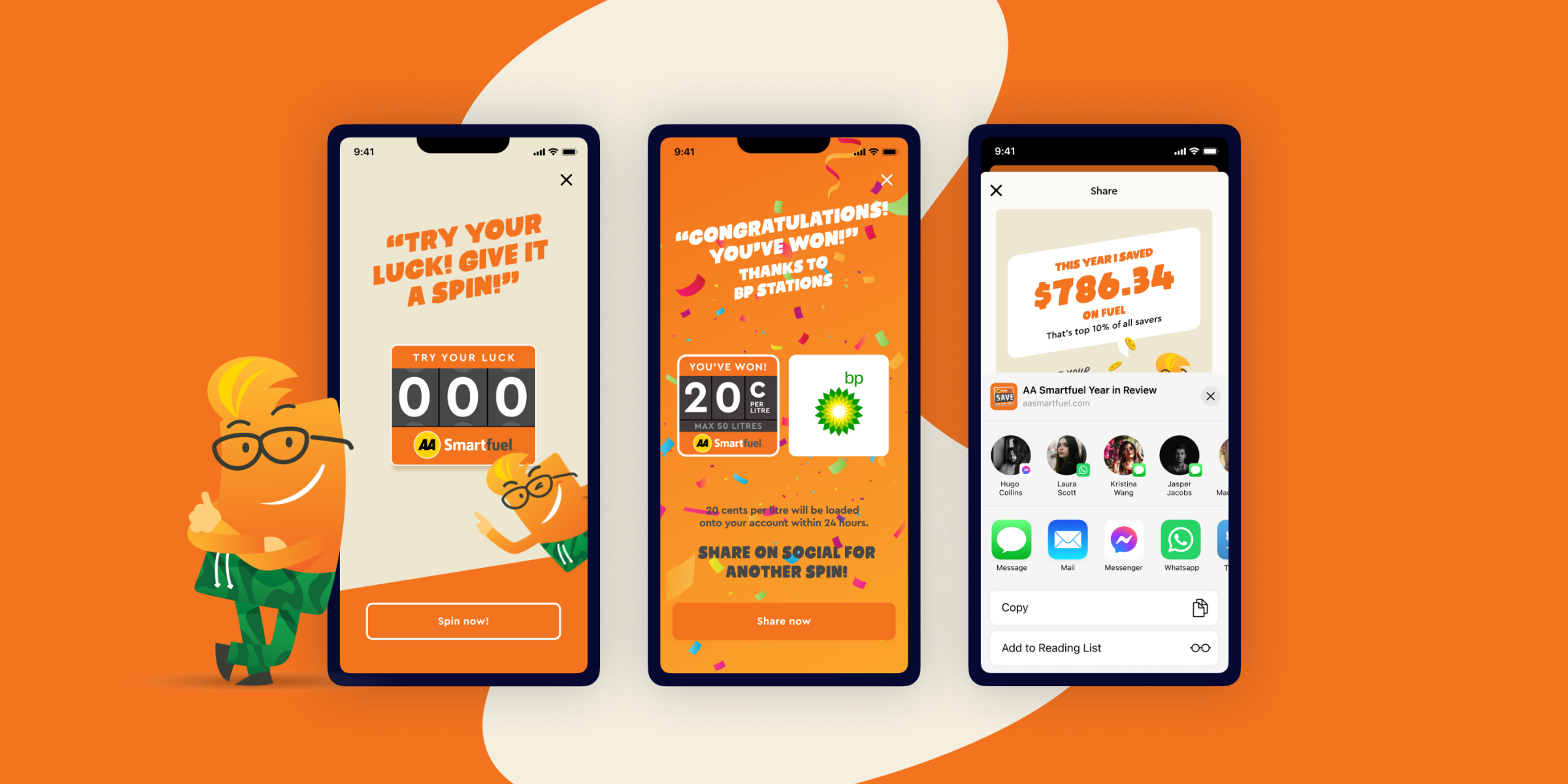 a screenshot of a smart card app that says " try your luck ! give it a spin "