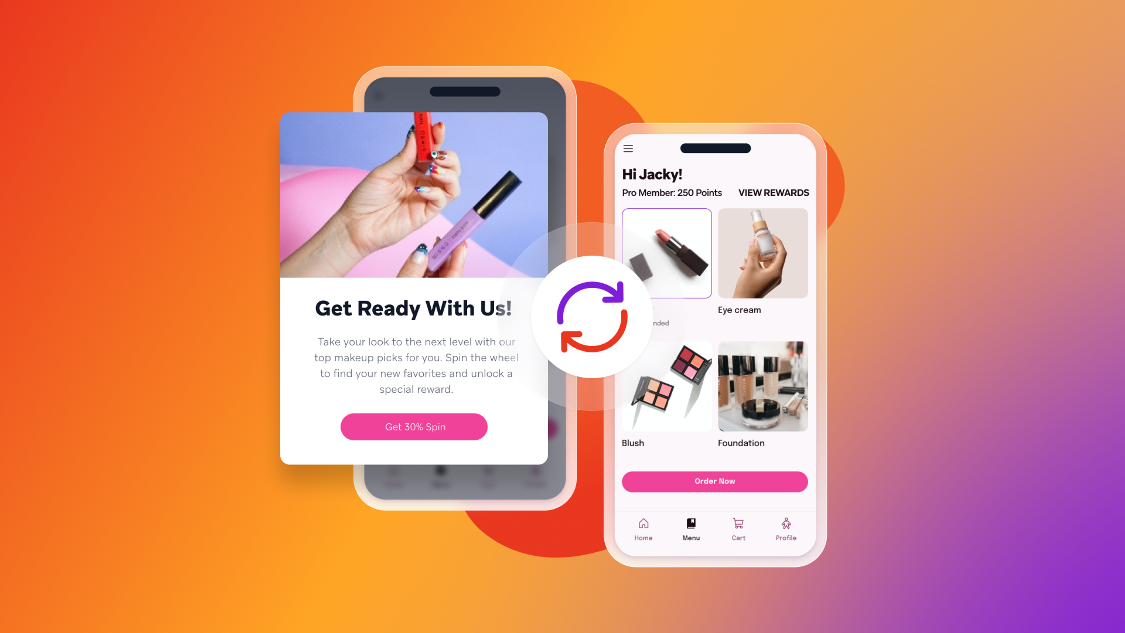 a phone with a notification that says get ready with us