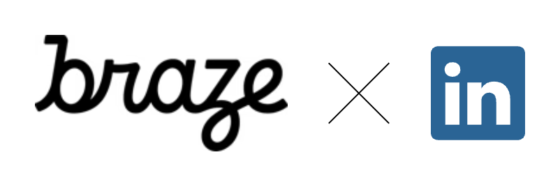 braze x linkedin logo on a white background