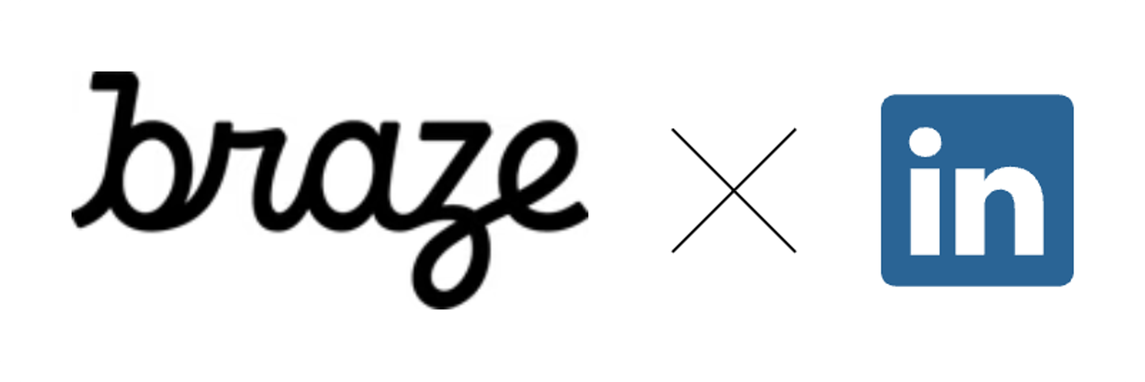 braze x linkedin logo on a white background