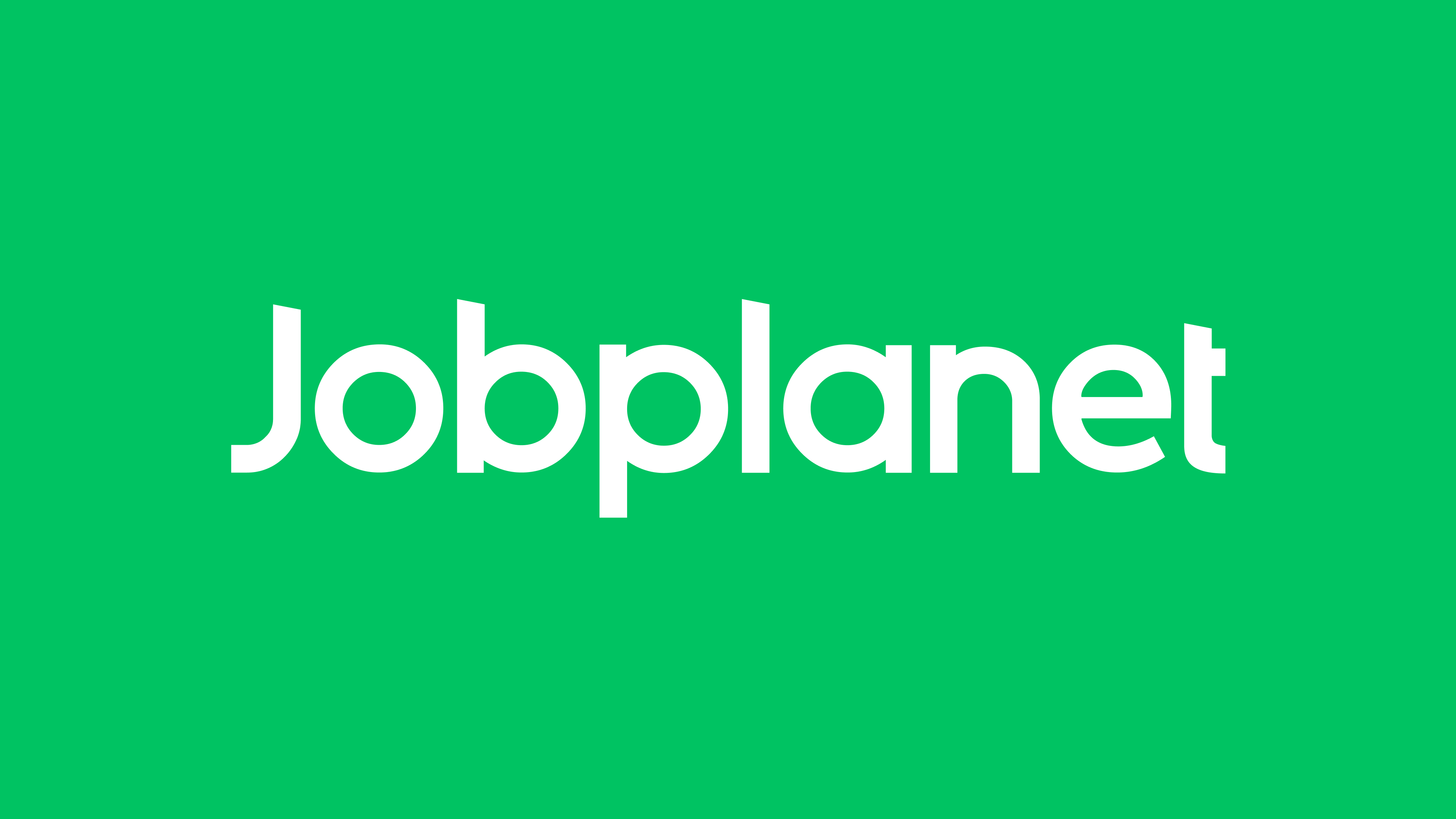 a green background with white text that says jobplanet