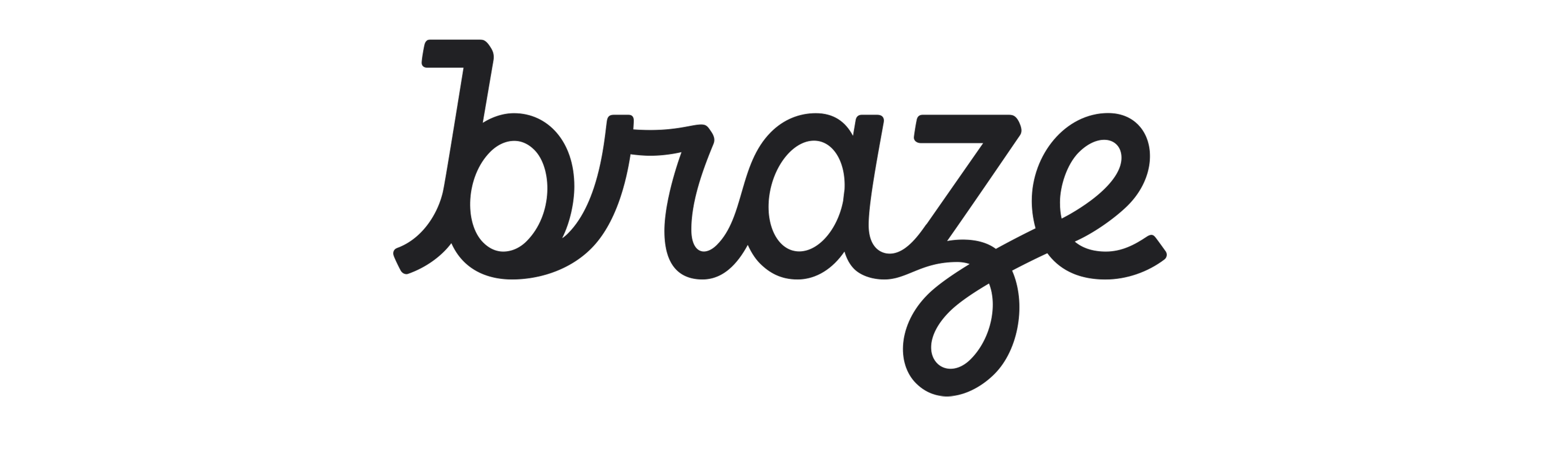 ブラゼのロゴ。黒い手書き風のフォントで「braze」と書かれている。