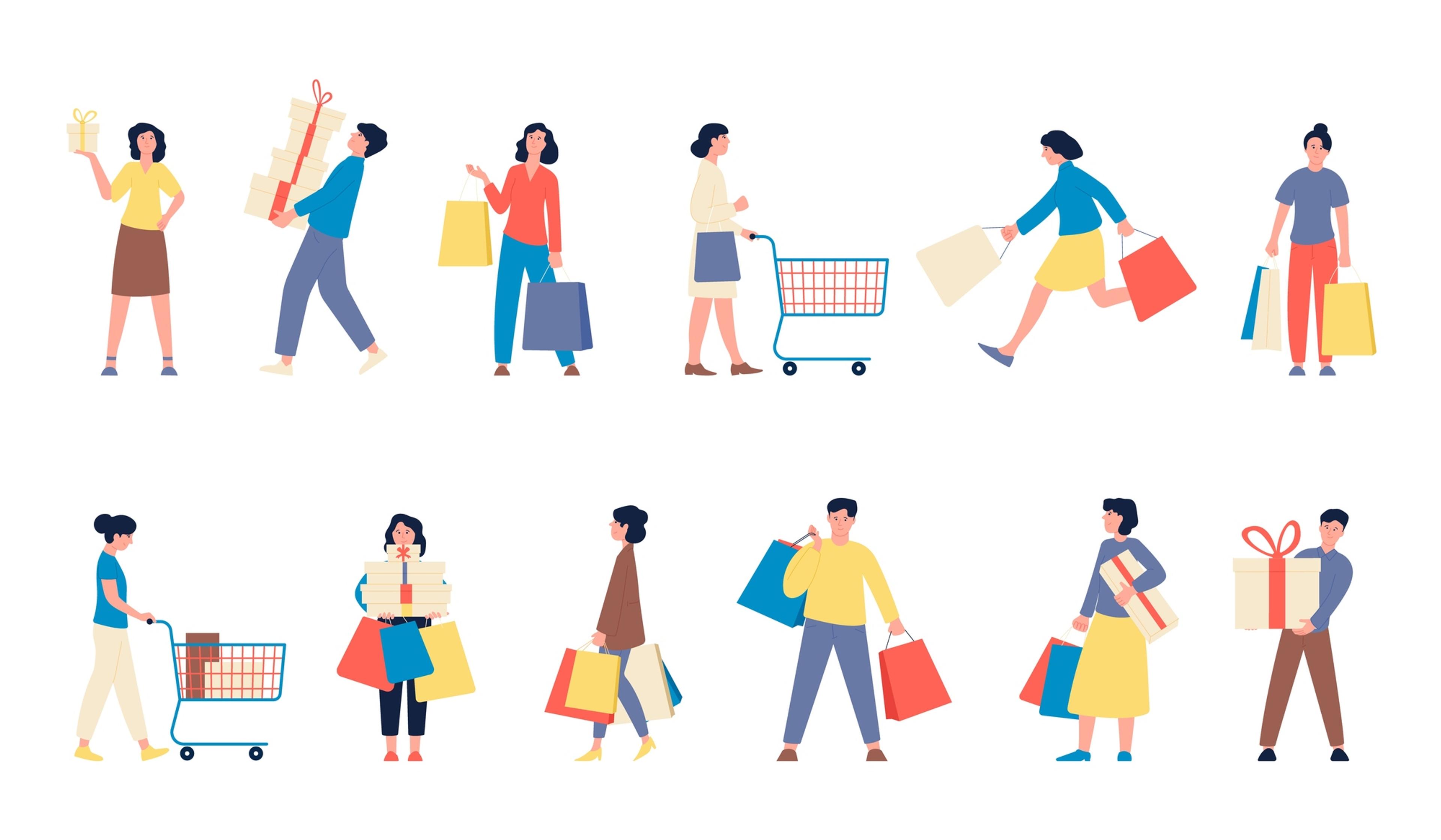 a group of people are shopping in a store .