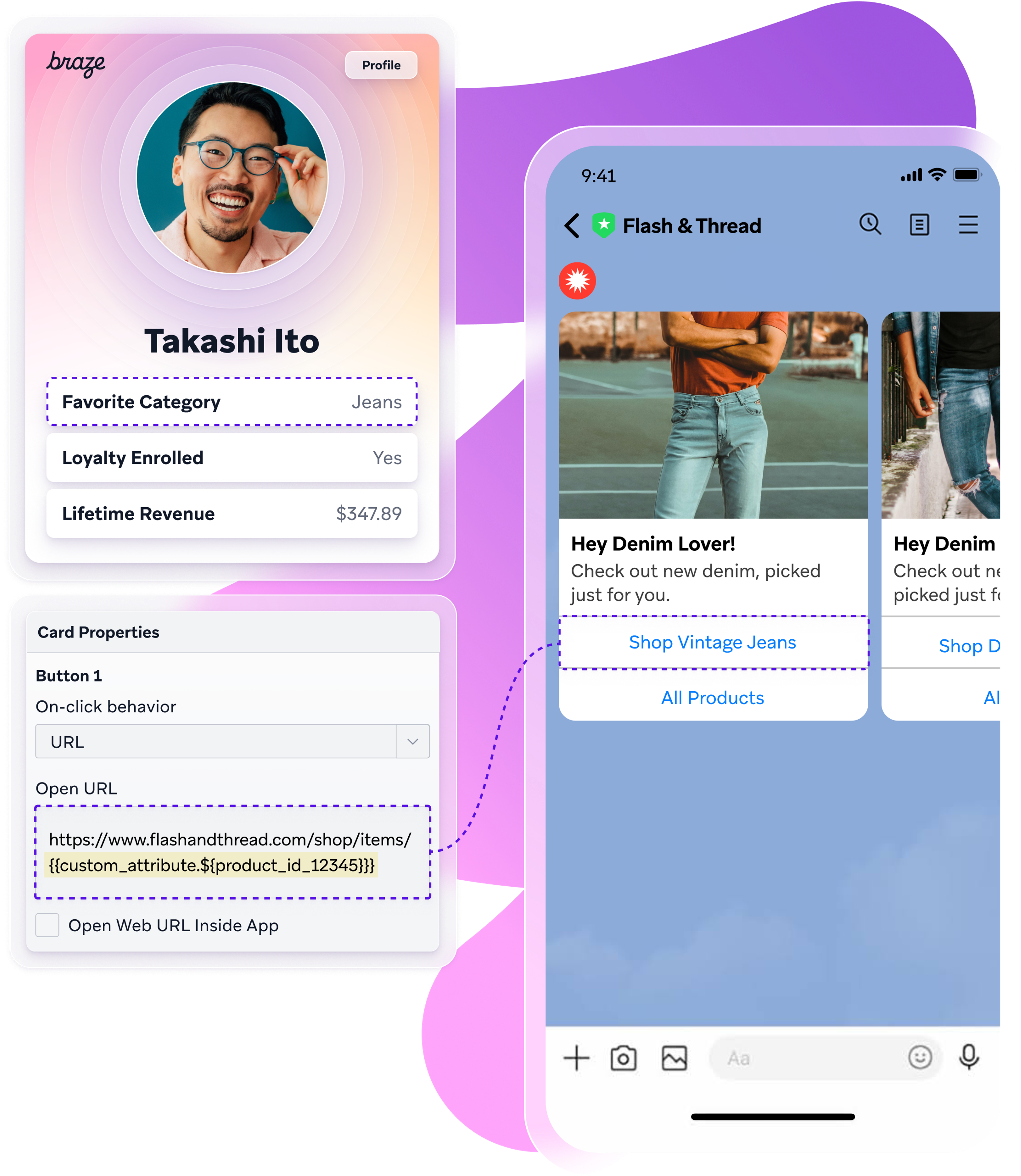 a phone screen shows a profile of a man named takashi ito