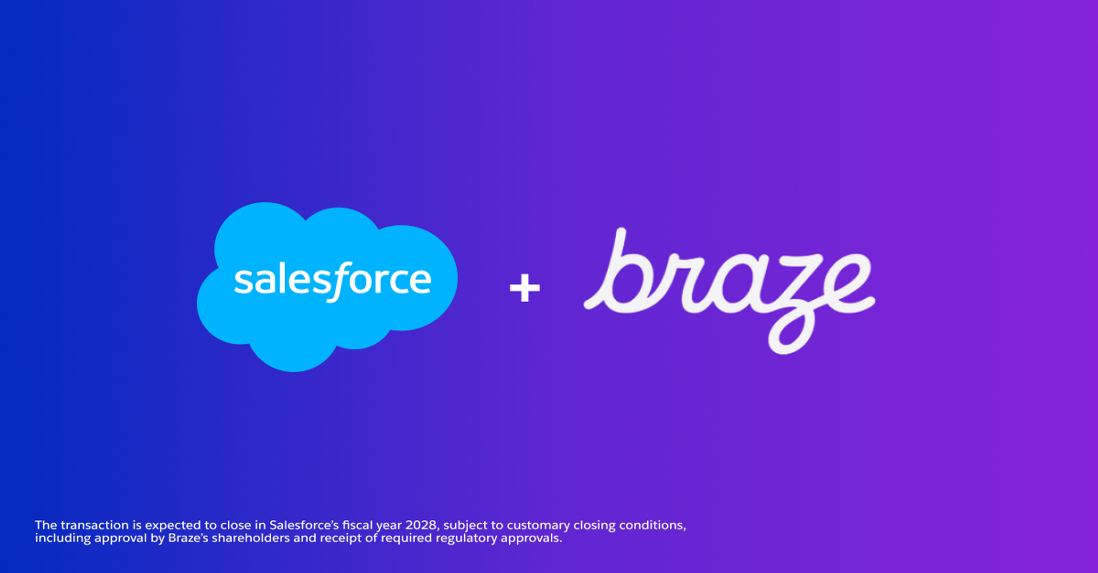 Salesforce and Braze logos on a blue-to-purple gradient background.
