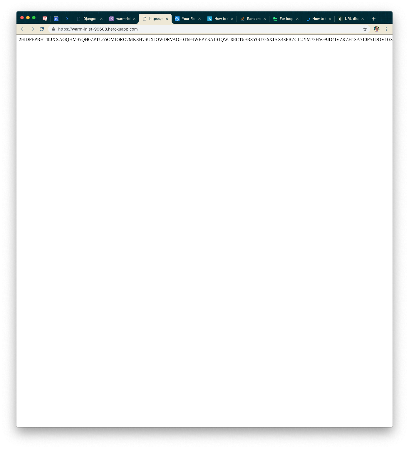 A blank white screen with a web browser interface visible at the top, showing tabs and a URL bar.