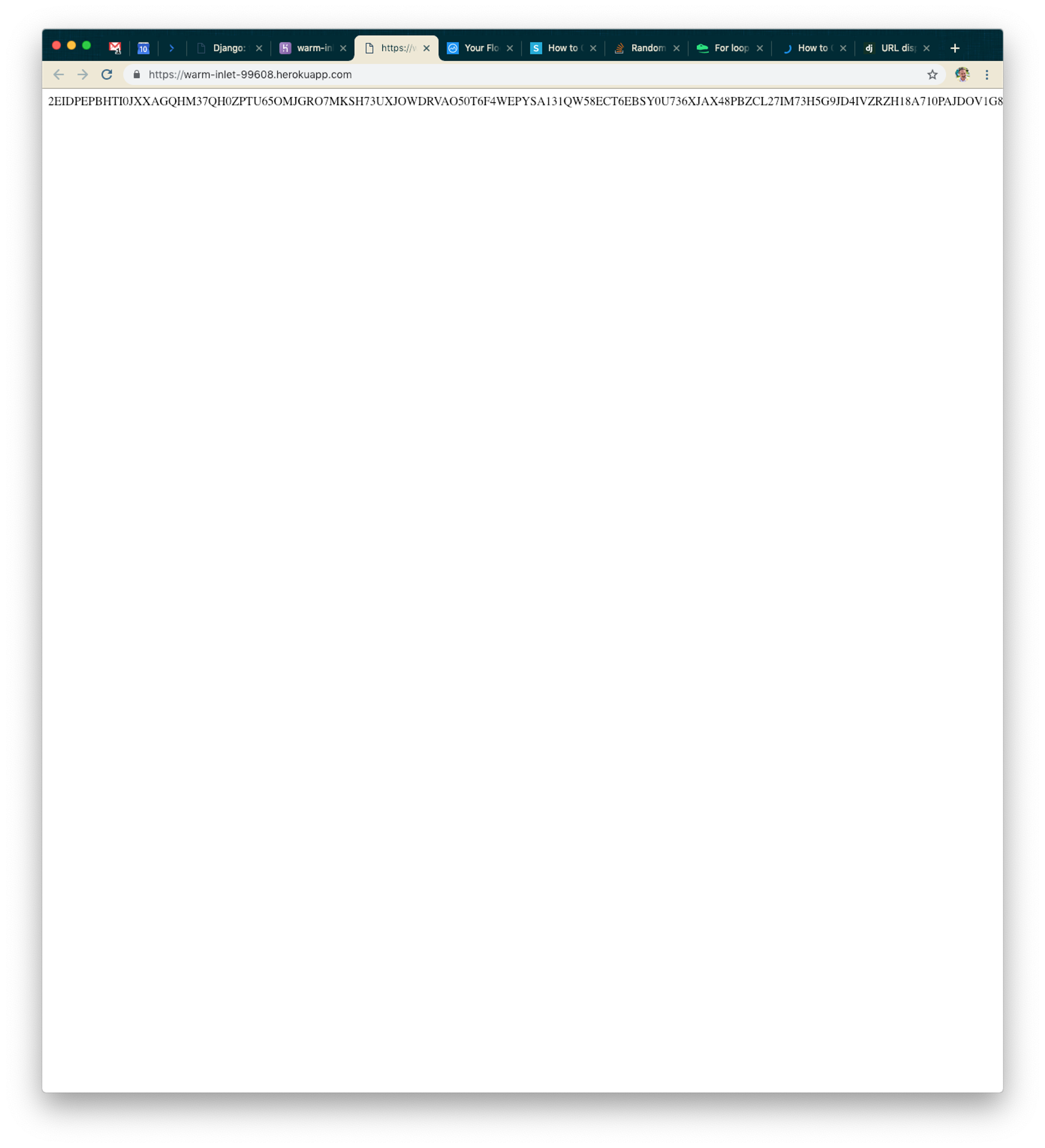 A blank white screen with a web browser interface visible at the top, showing tabs and a URL bar.