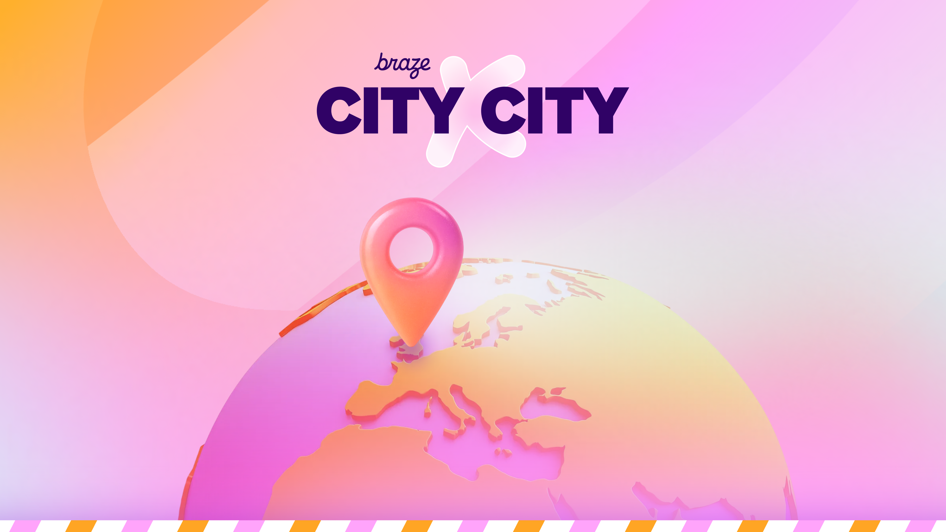 "Braze CITY CITY" logo with a globe and a pink location pin.