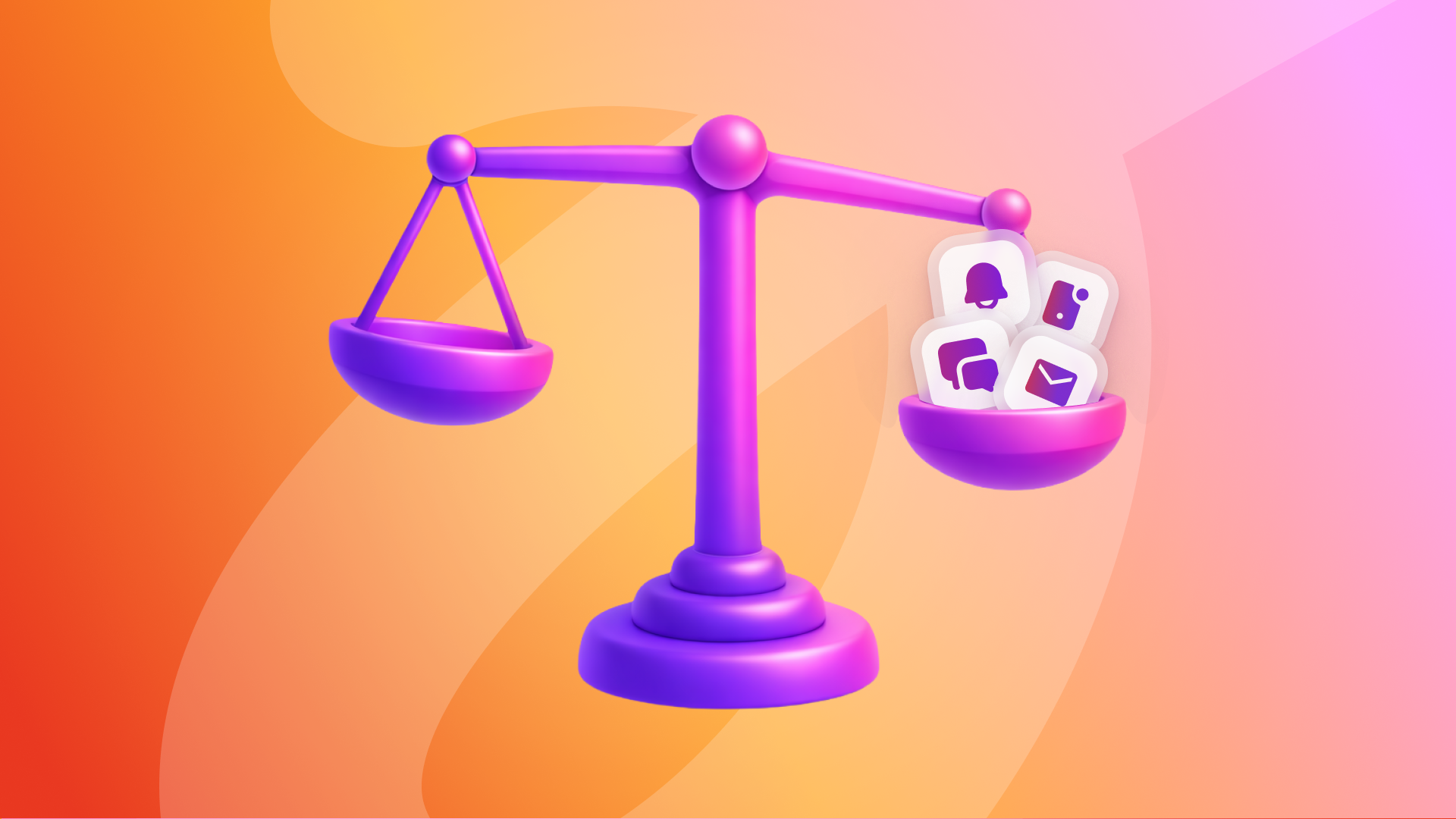 A scale with icons on the right side representing channels