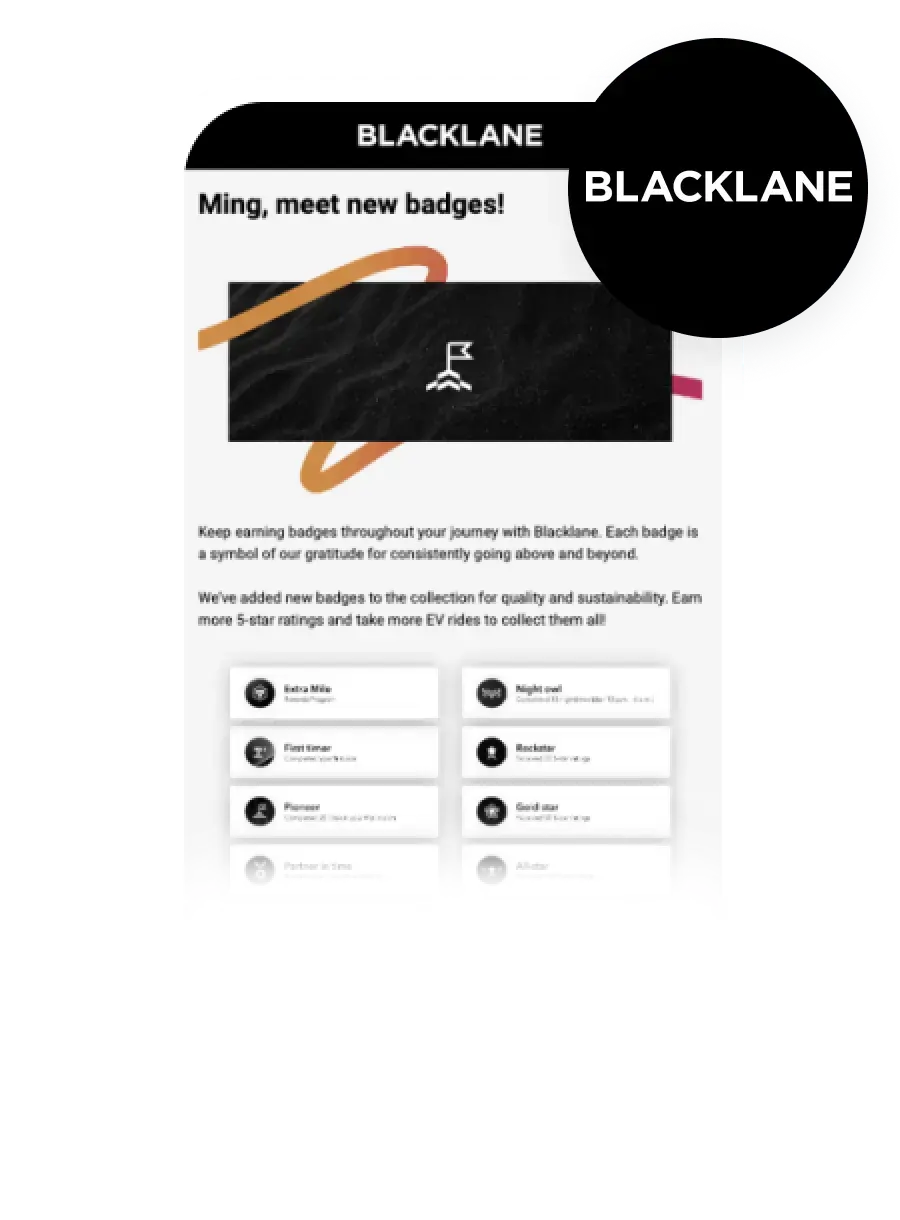 blacklane-loyaltyのトップ画像。Blacklaneの画面のスクリーンショットが乗っている。
