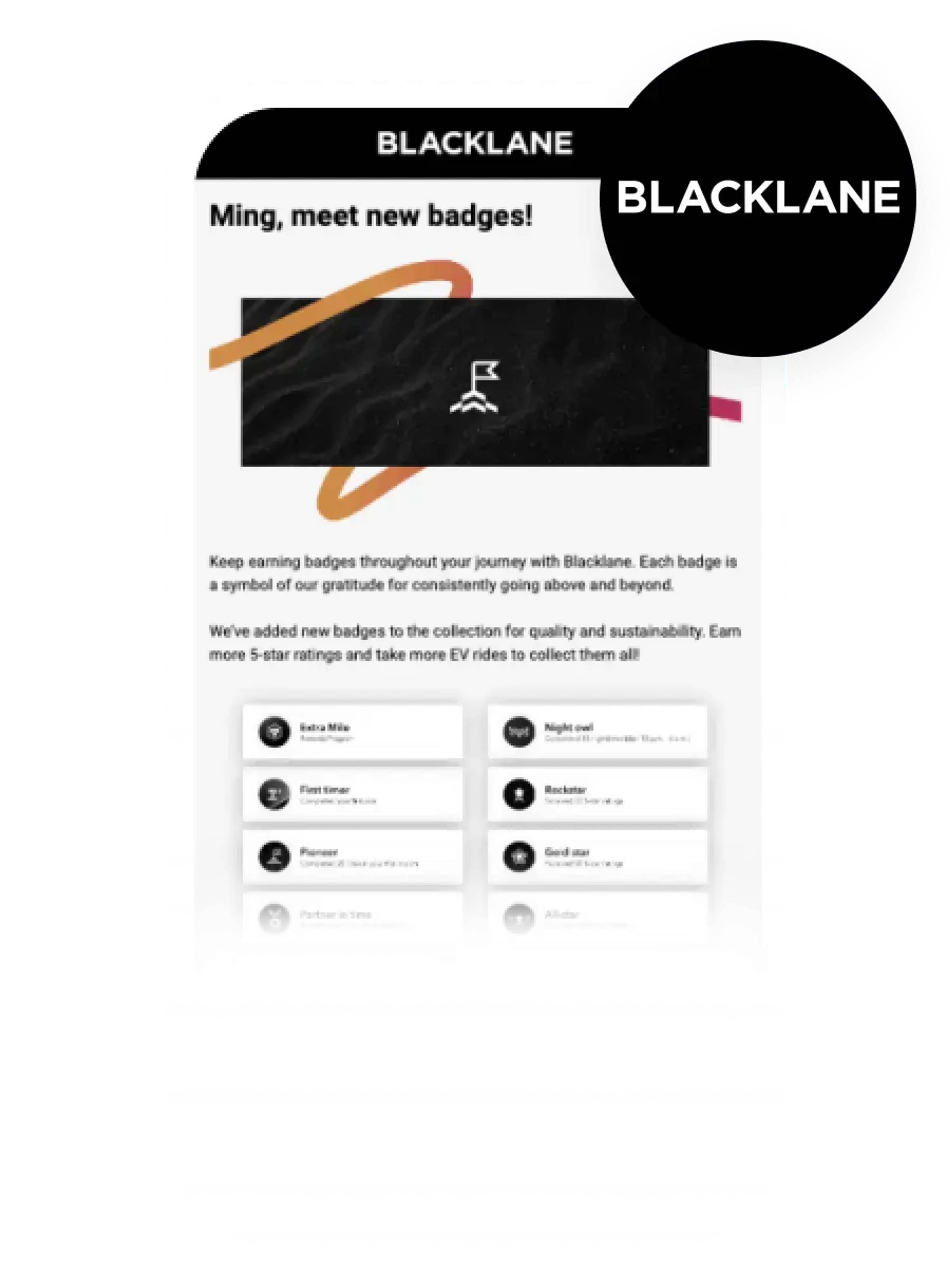 blacklane-loyaltyのトップ画像。Blacklaneの画面のスクリーンショットが乗っている。