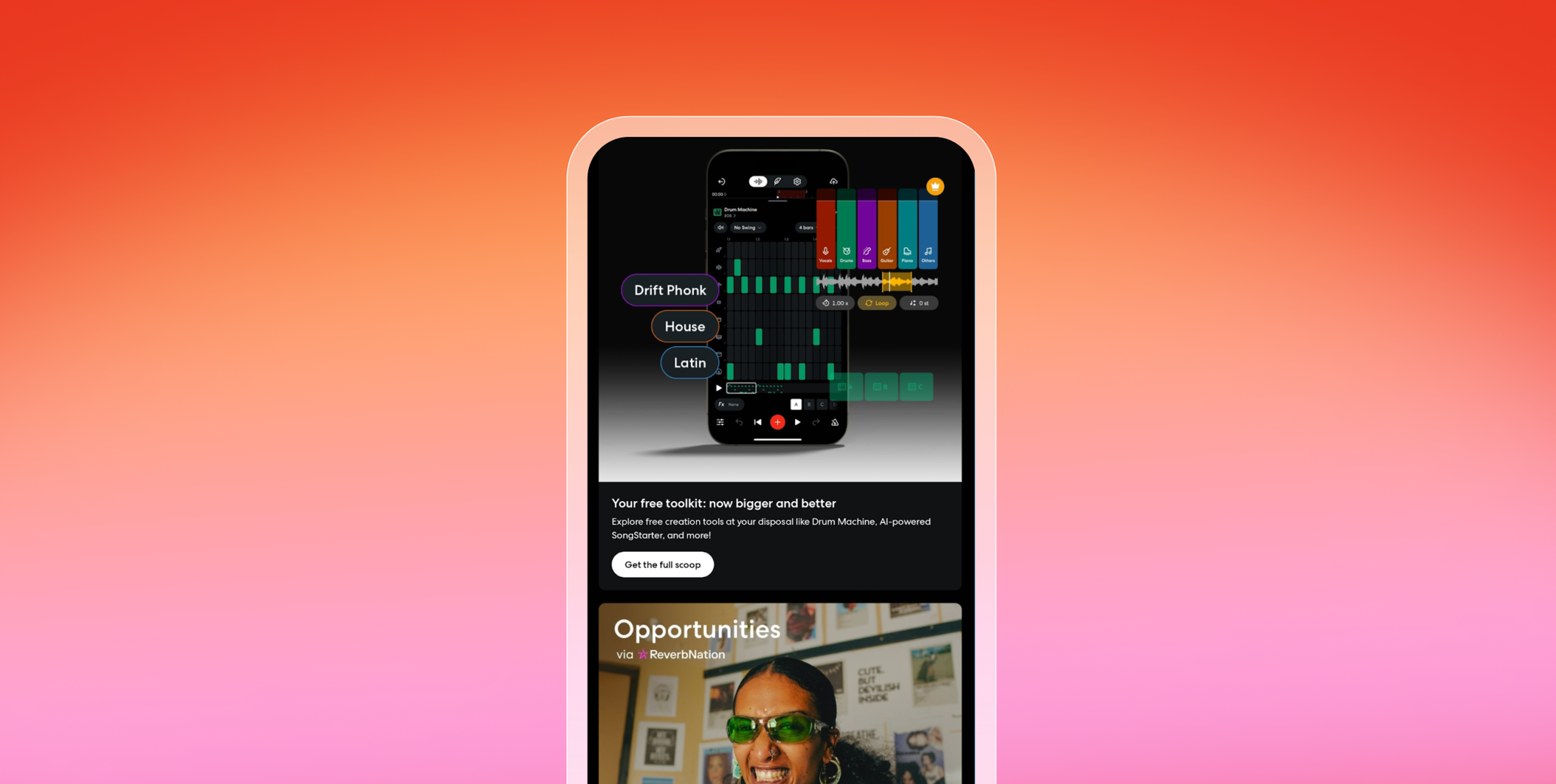 a cell phone with a screen that says opportunities on it