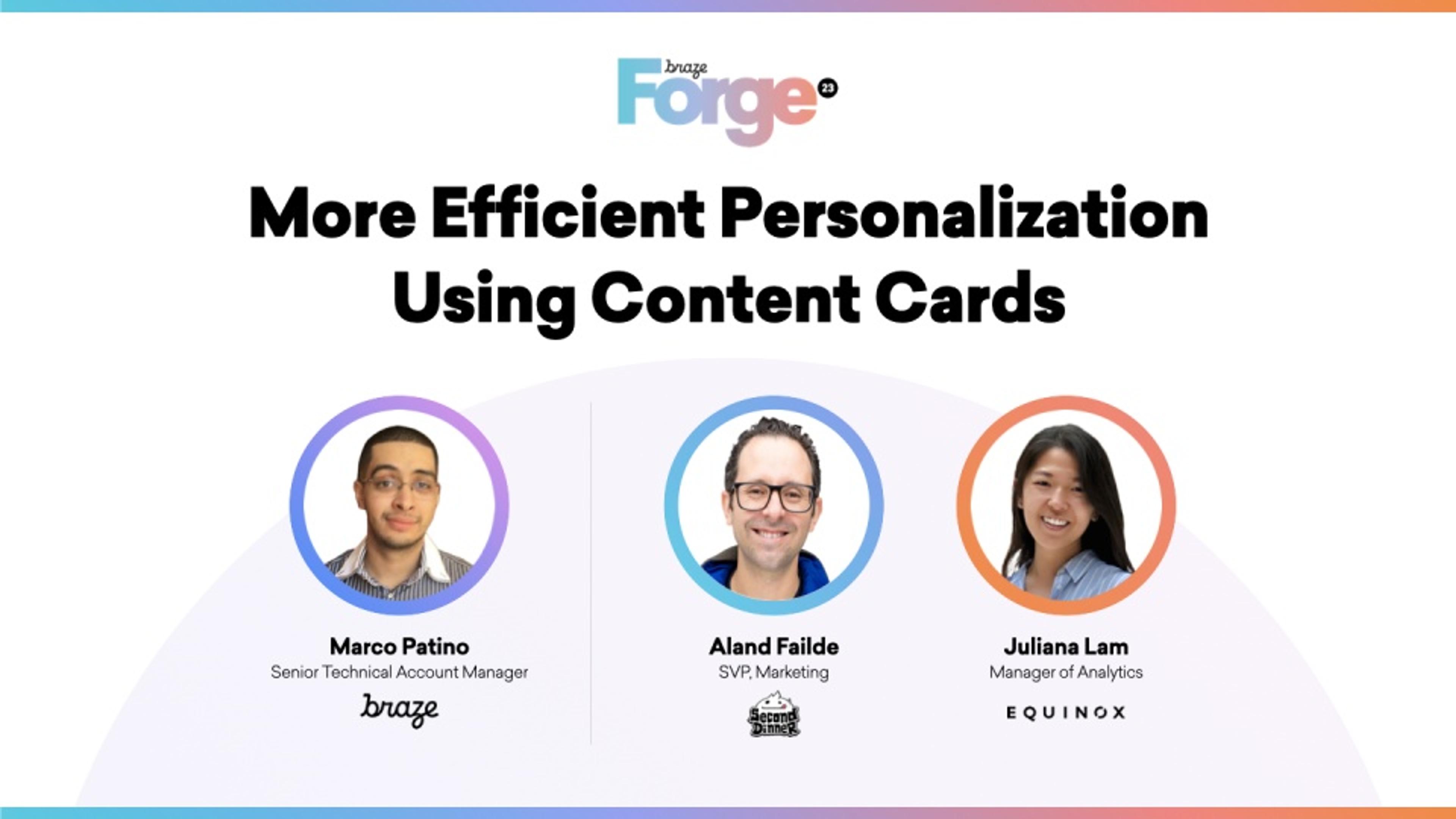 More Efficient Personalization Using Content Cards