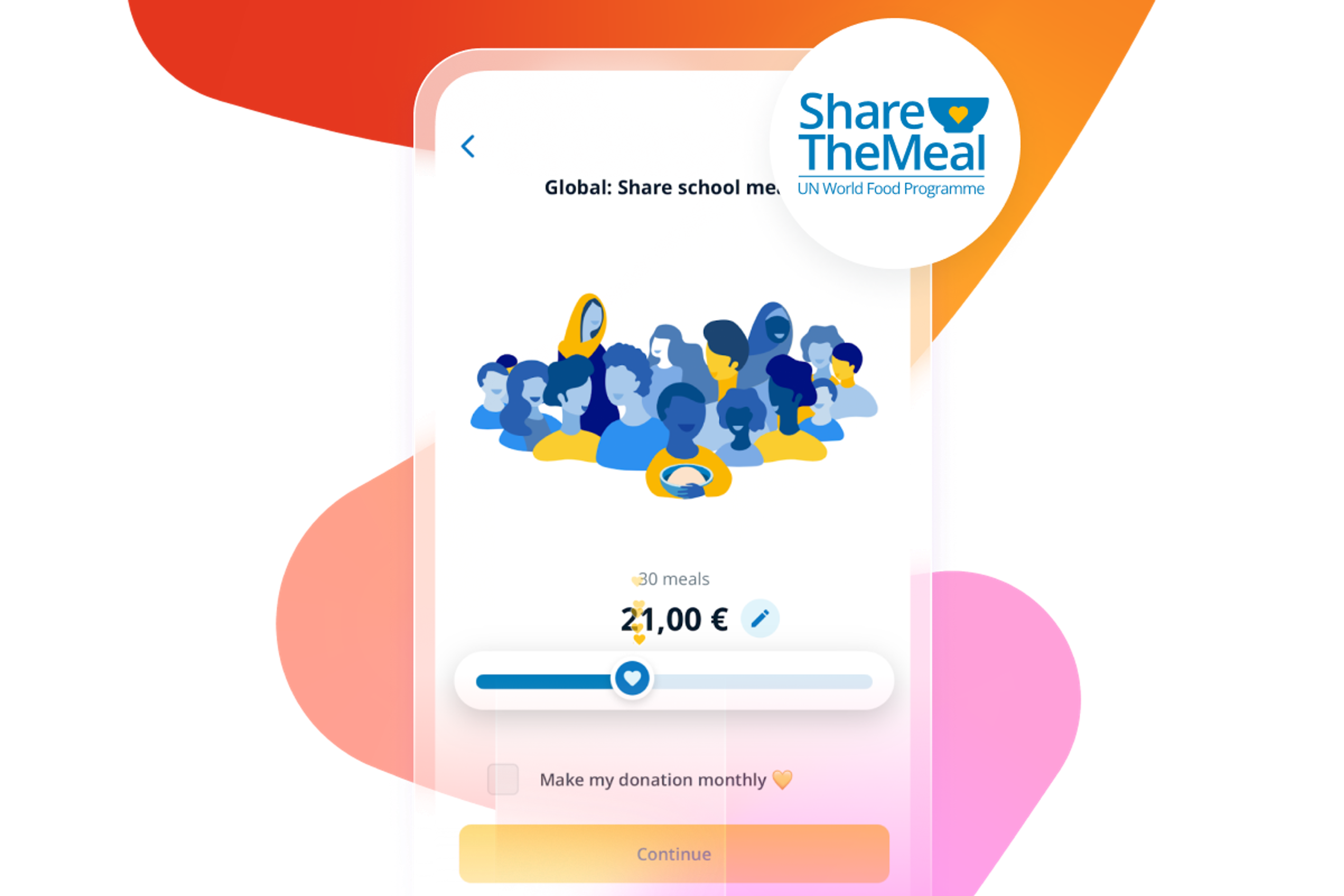 a phone screen that says share the meal on it