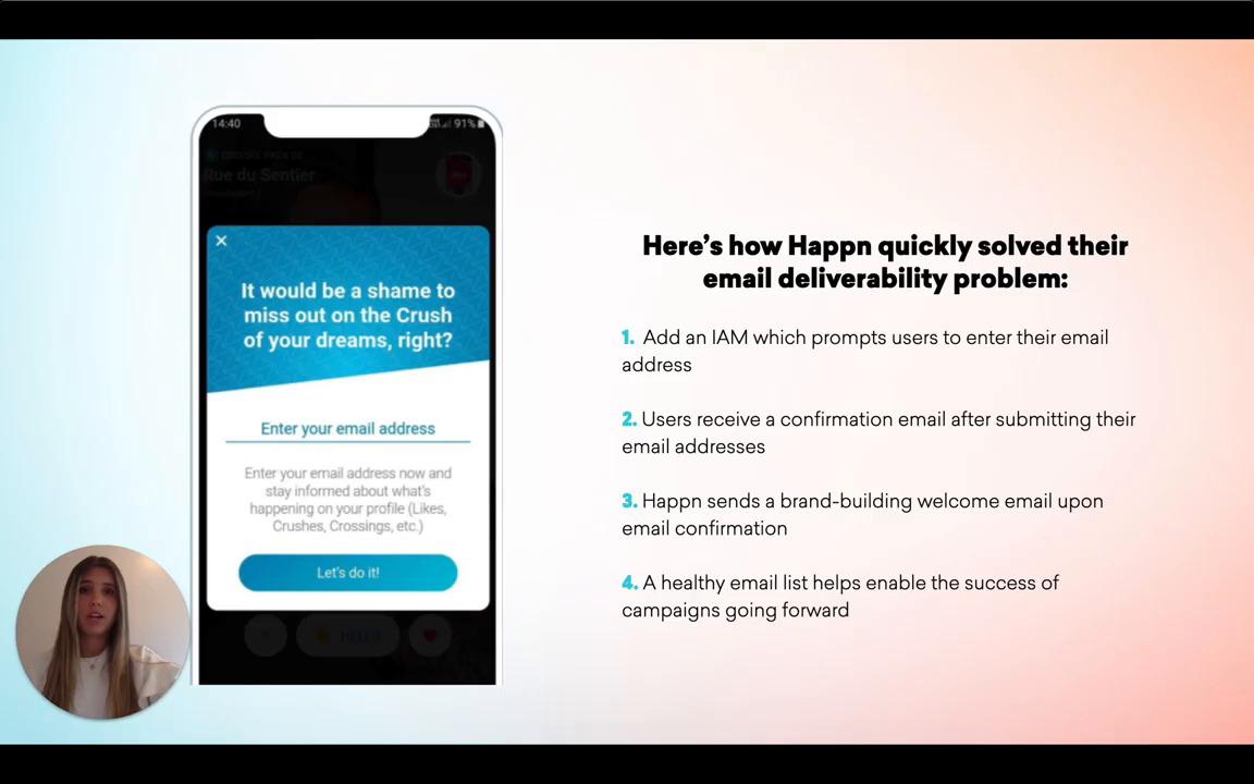 Testimonial-Happn Used In-App Messages to Boost Email Deliverability by 3X