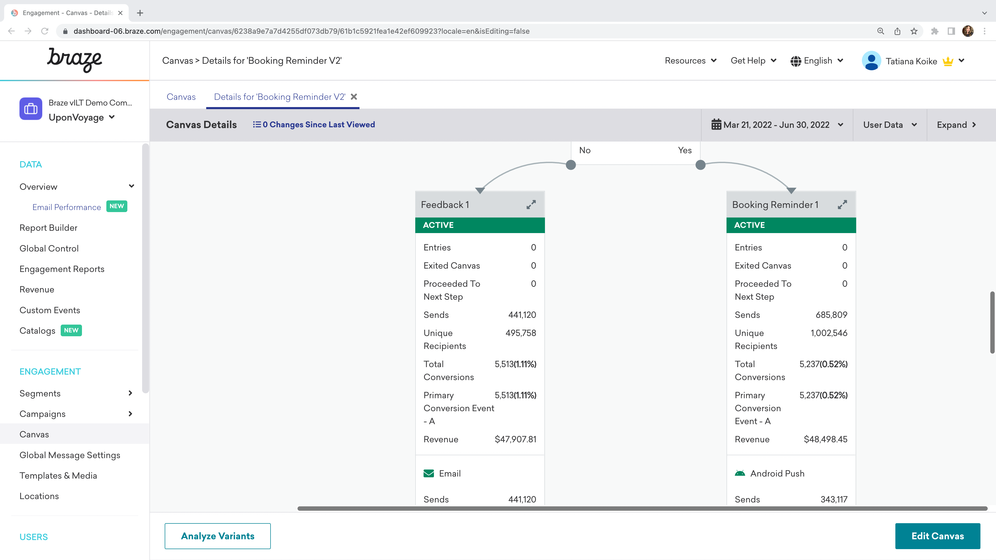 Analyse des composants dans Canvas Flow