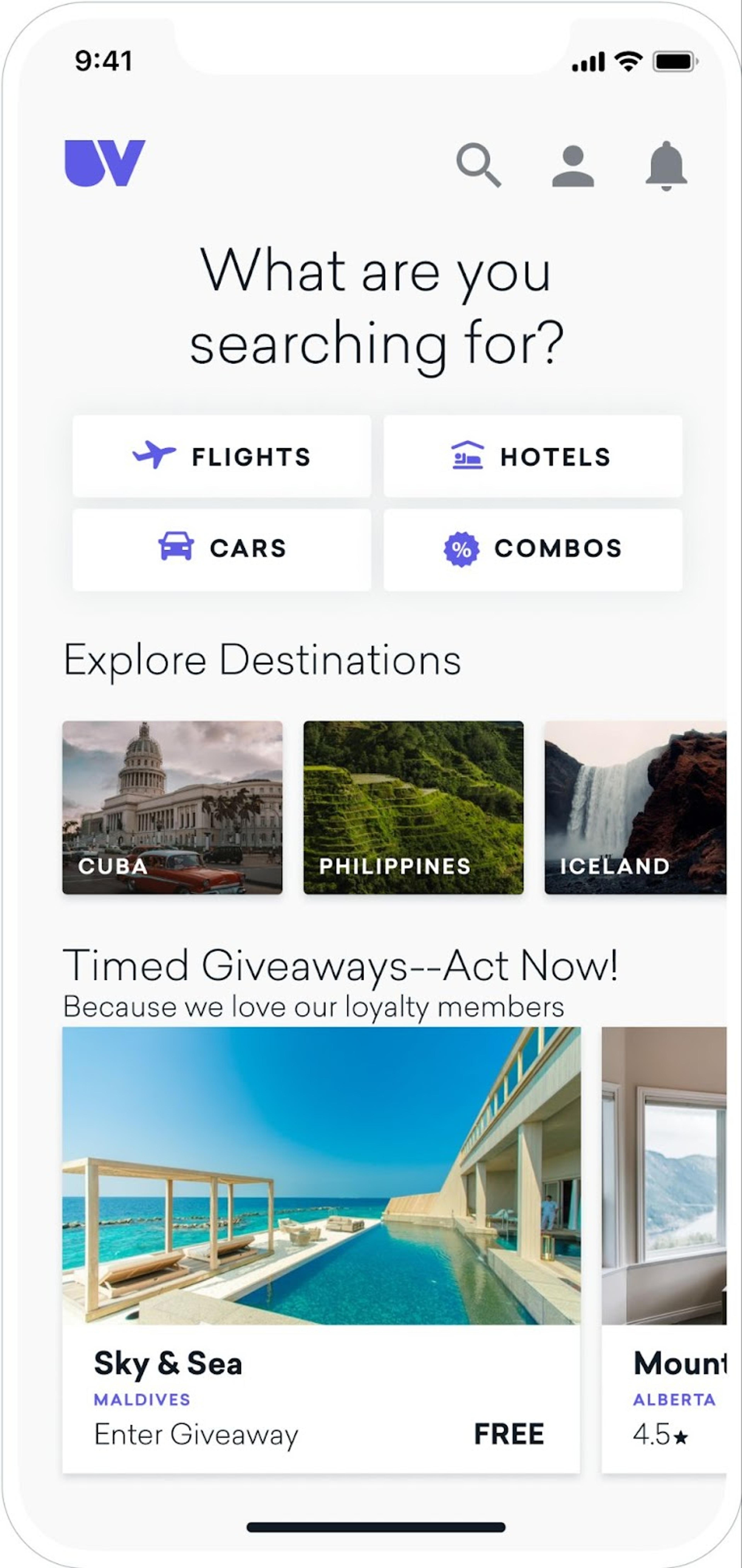 Example feature rollout for a travel service