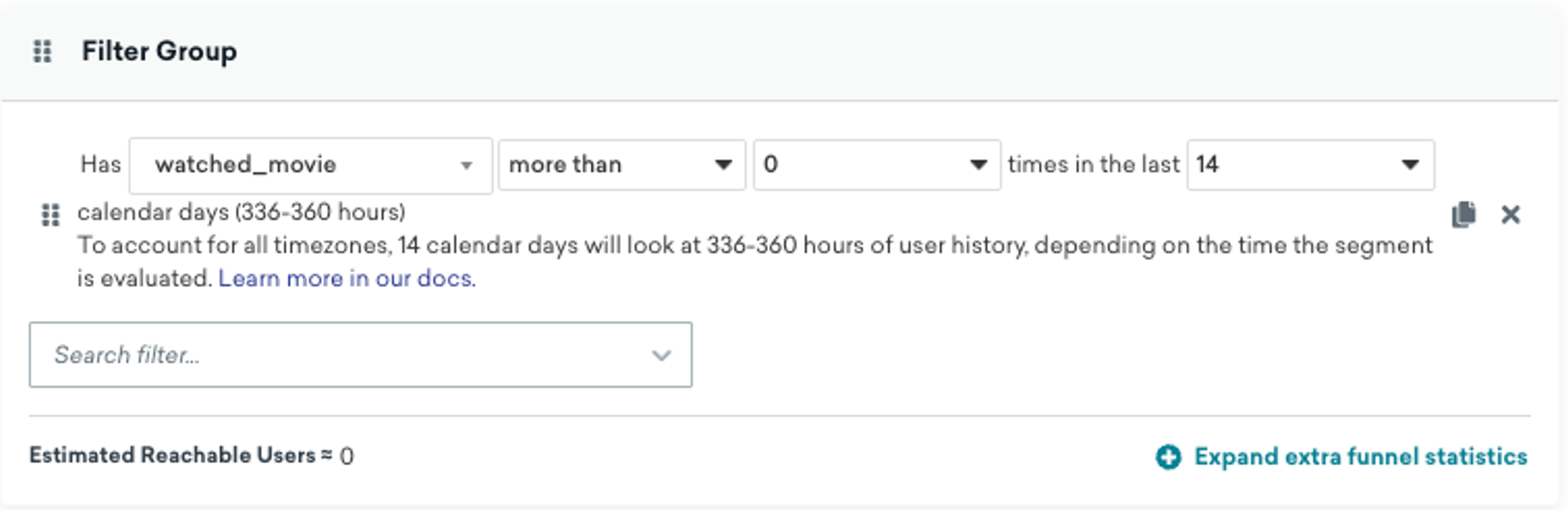 Example of a segment that leverages real-time user data.