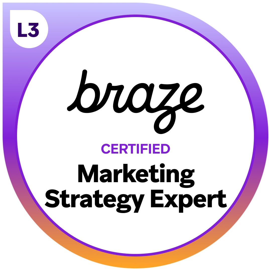 Certification Exam Badge for Braze Certified Marketing Strategy Expert