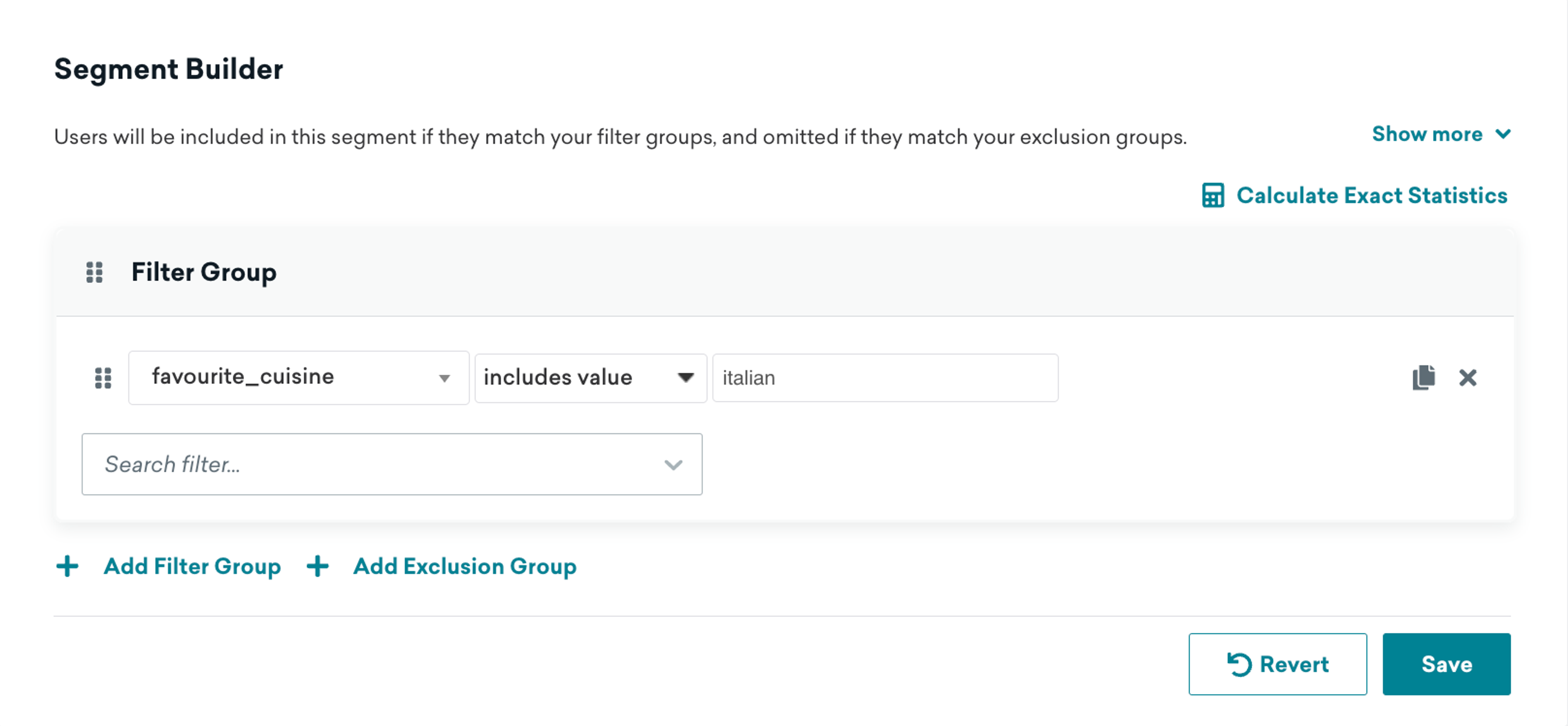 Example of a segmentation filter.