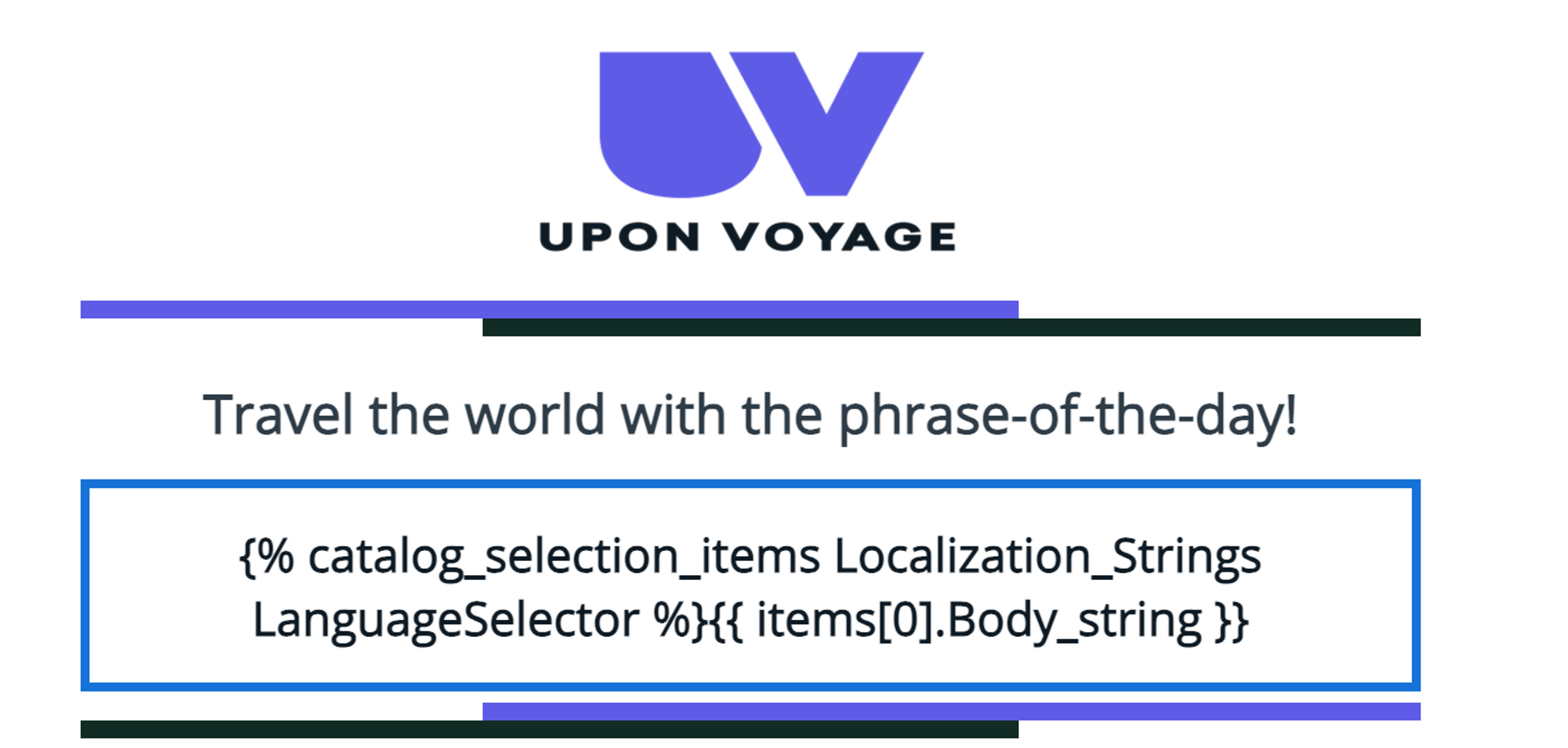 Email showing the raw Liquid.