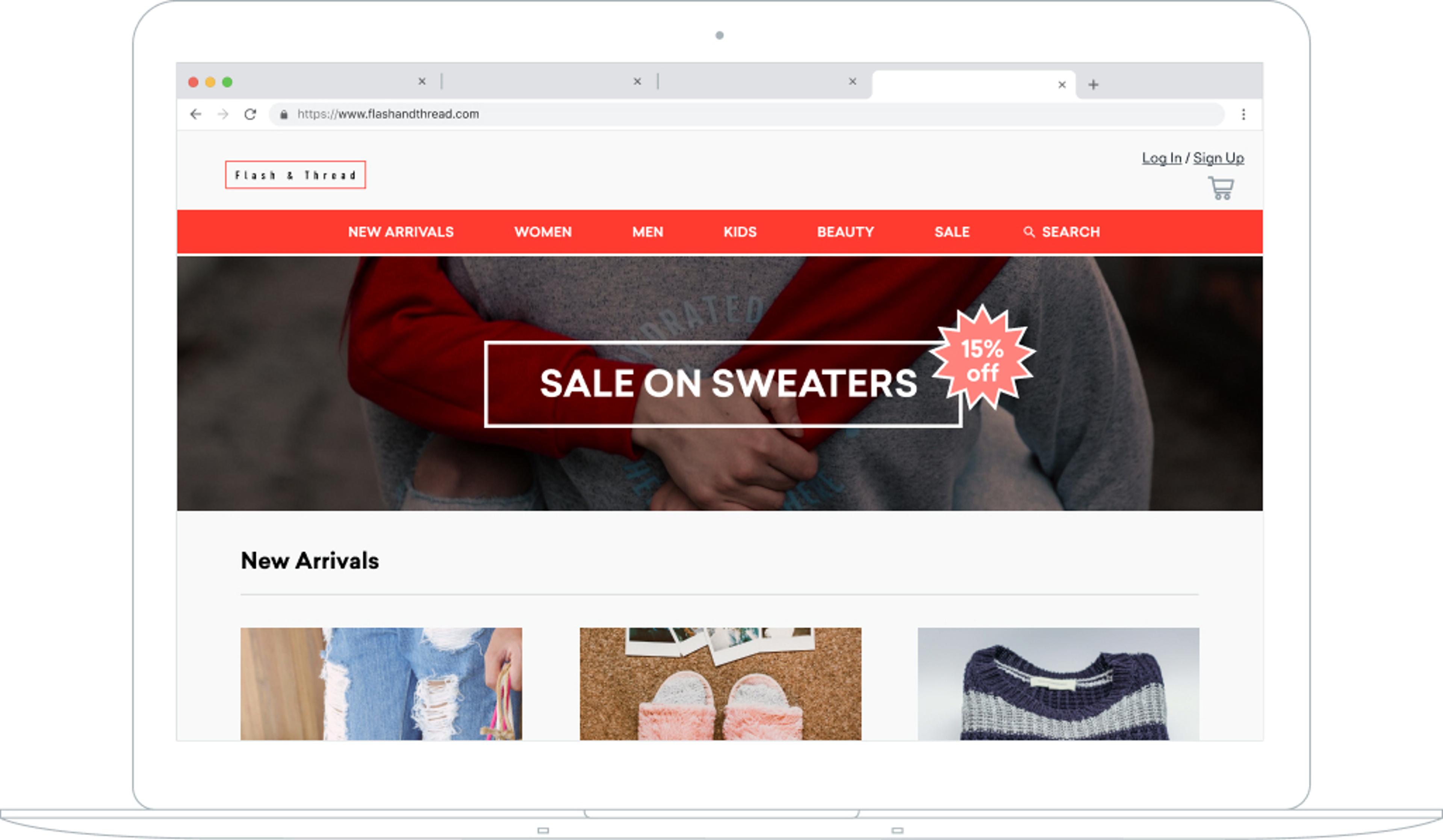 Example banner promotion on an ecommerce website