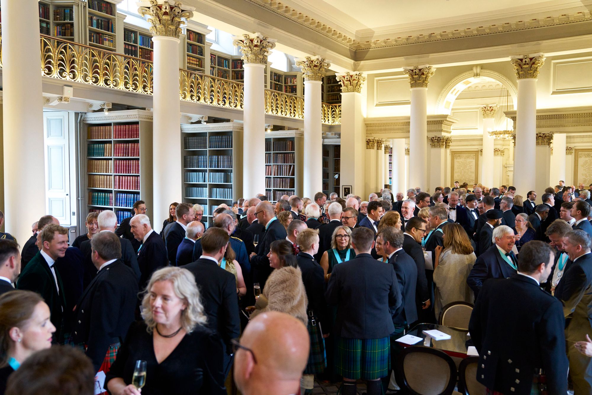 Guests at the reception in the library