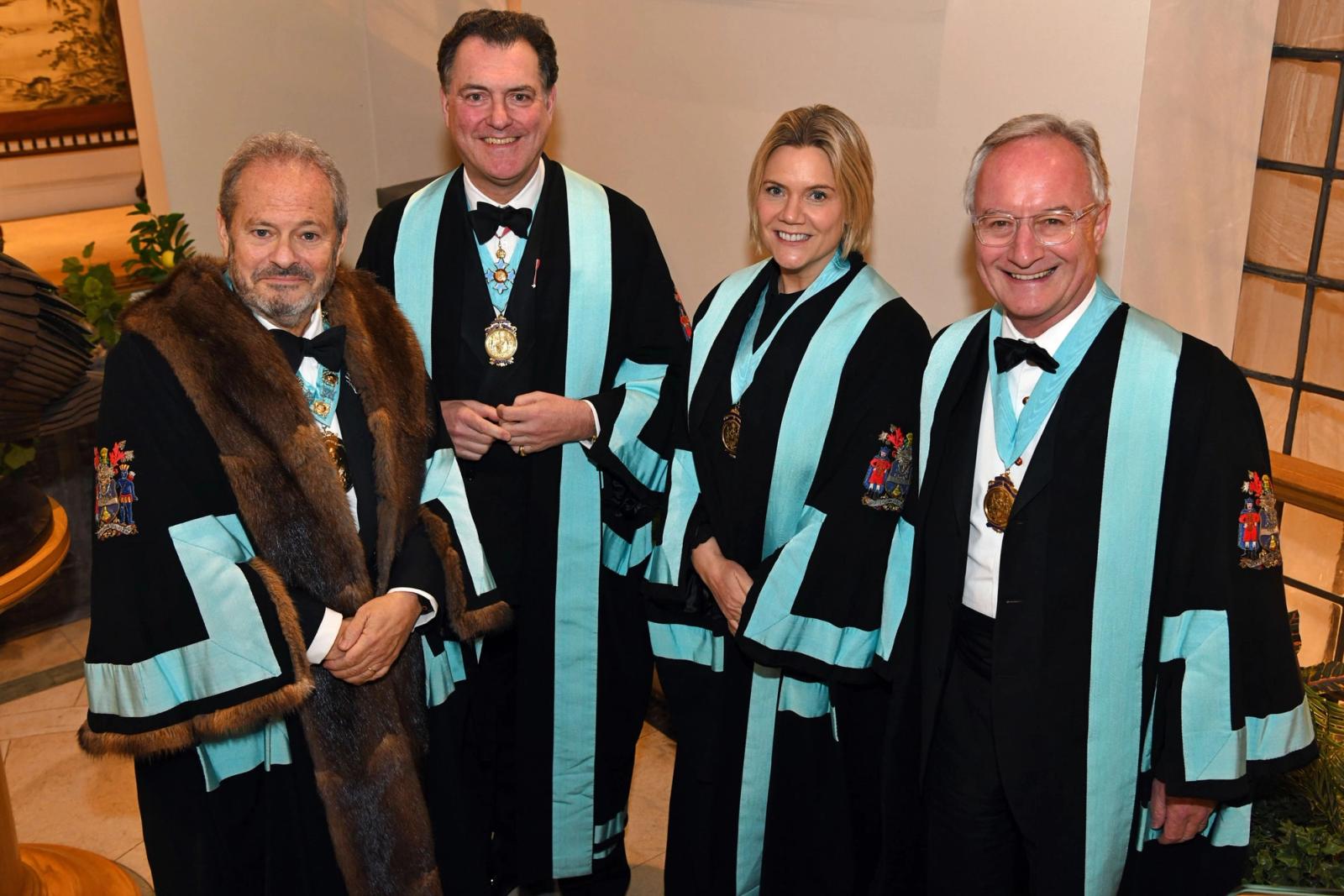 The Master and Wardens in ceremonial robes at the 2025 Installation.