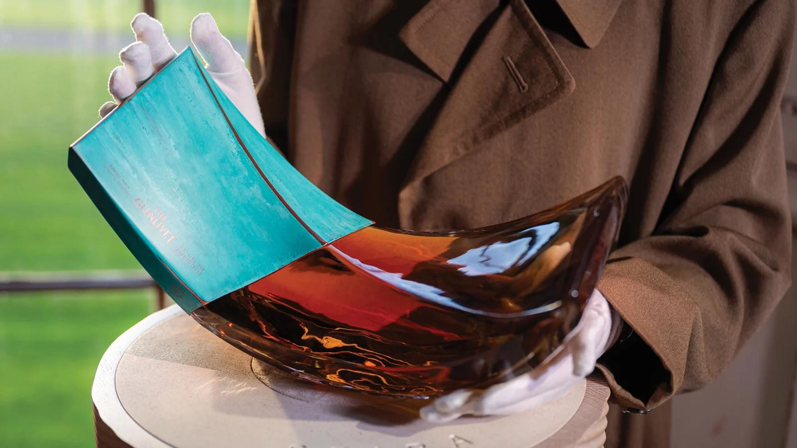 Whisky poured into a tasting glass.