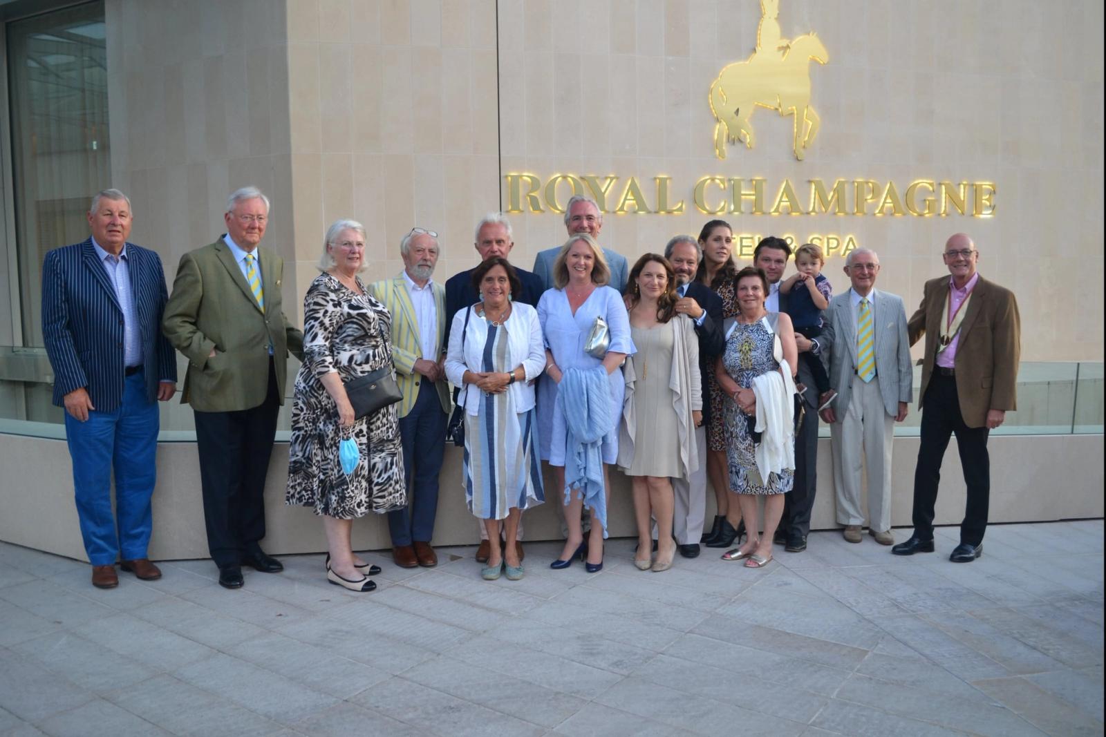 Distillers’ Car Club members outside the Royal Champagne Hotel and Spa.