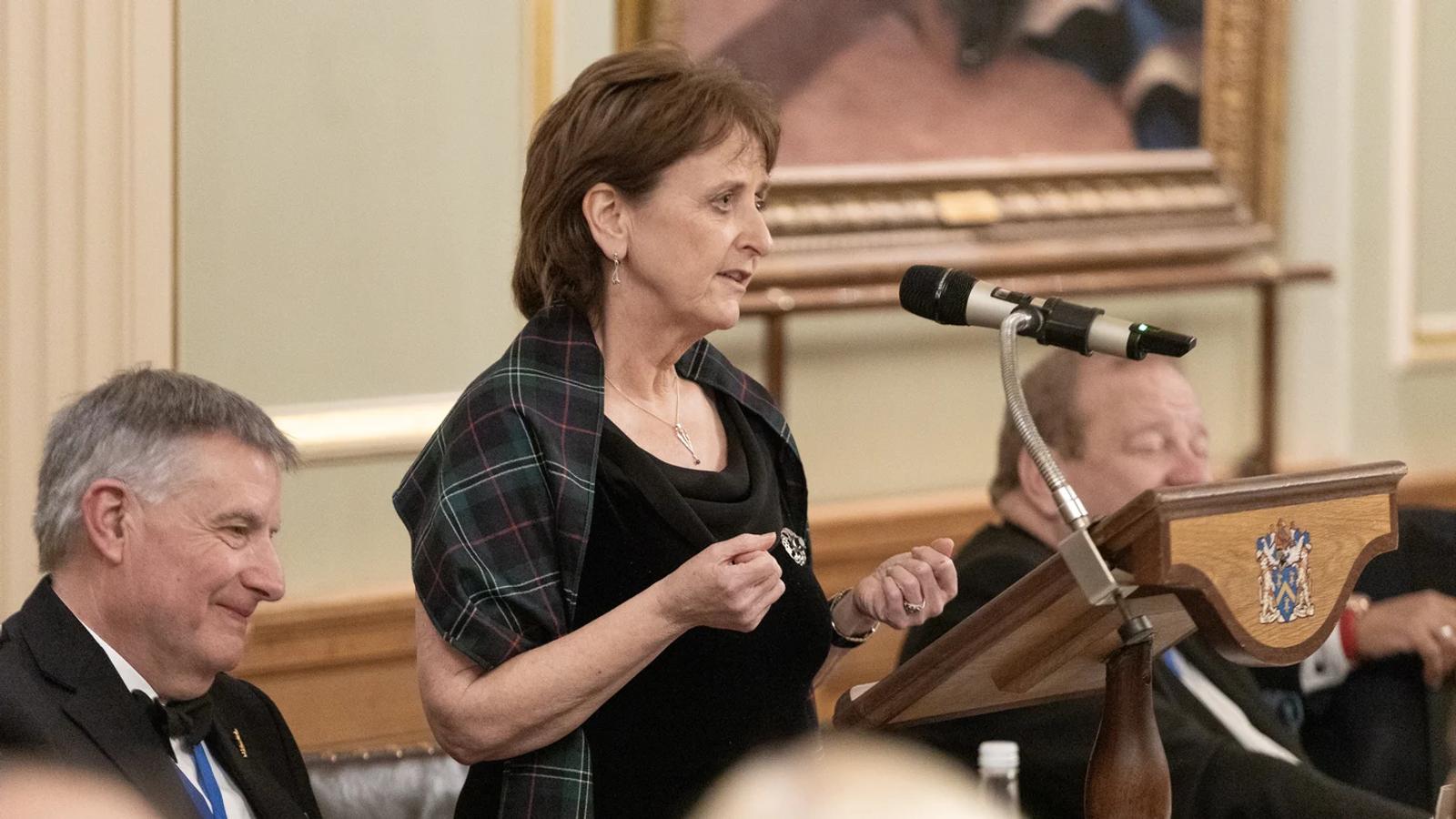 A speaker at the Five Liveries Burns Supper.