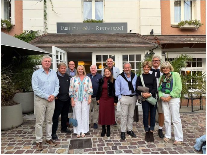 The group outside Le Lion d’Or restaurant