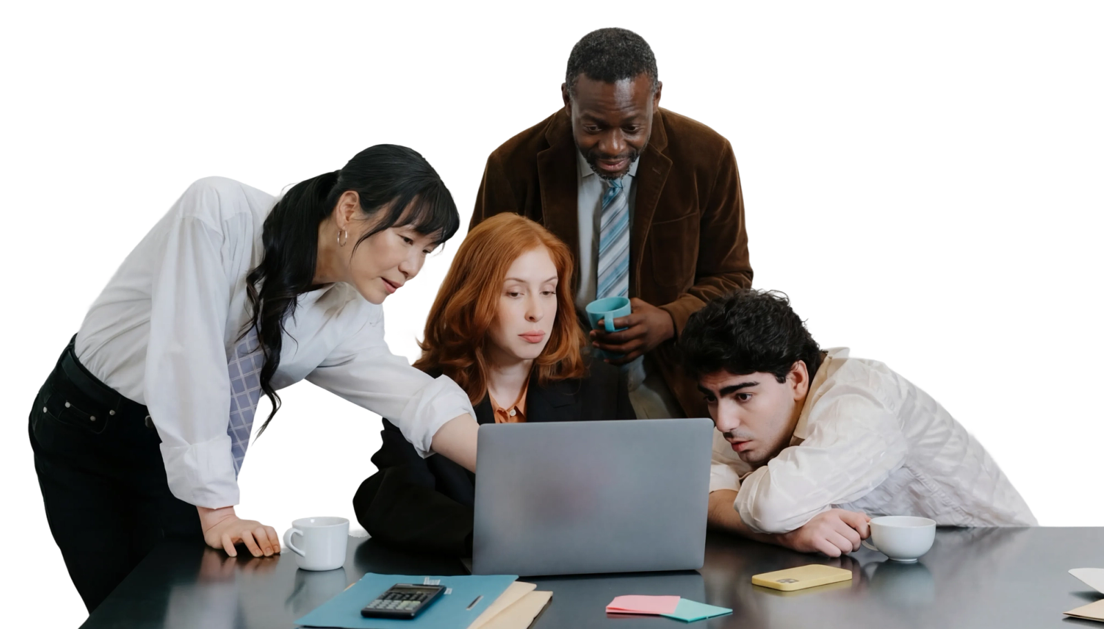 People looking at a laptop