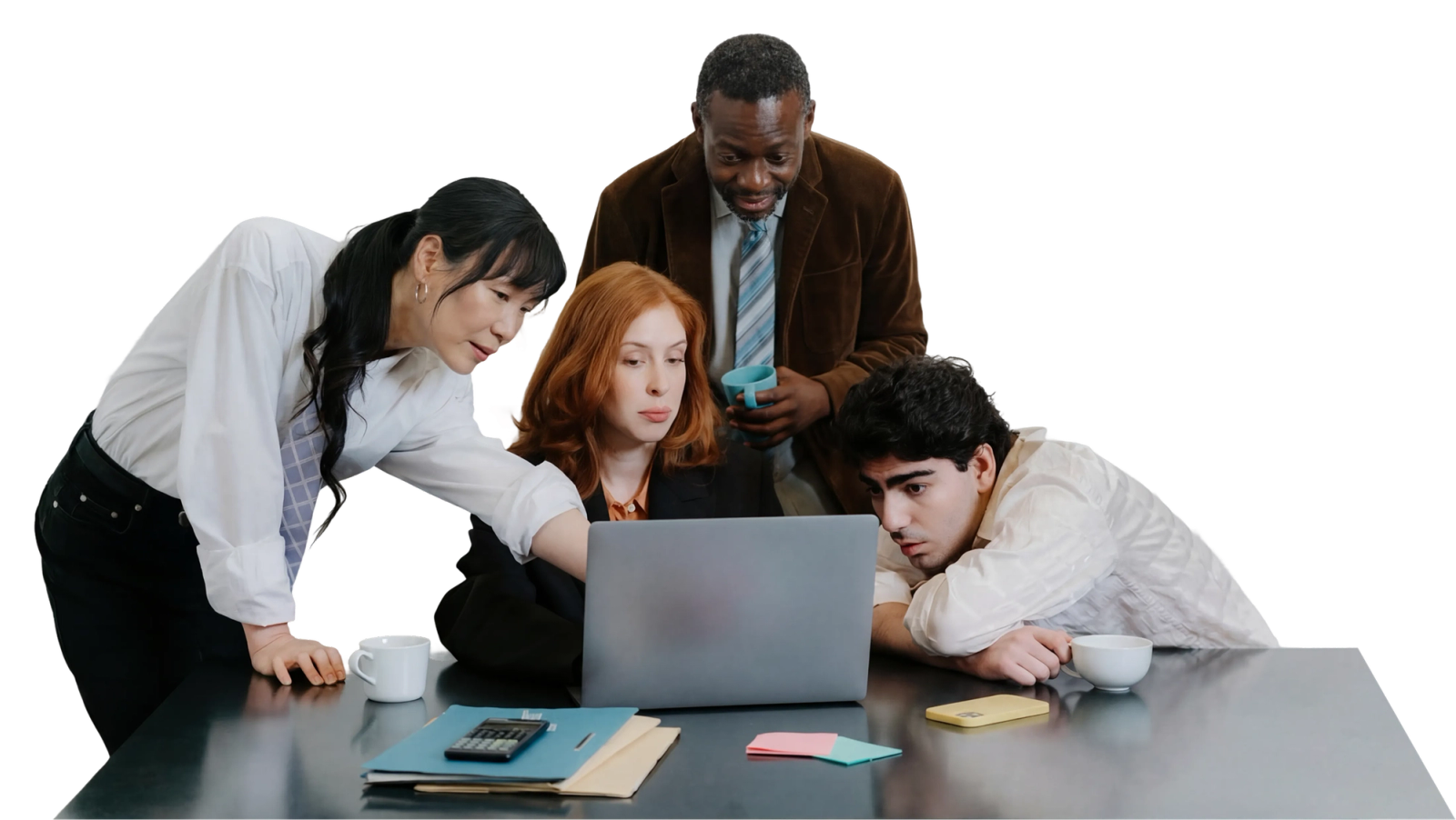 People looking at a laptop