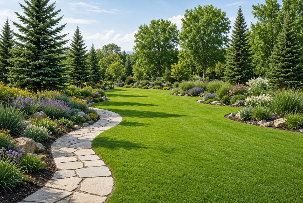 landscaped yard