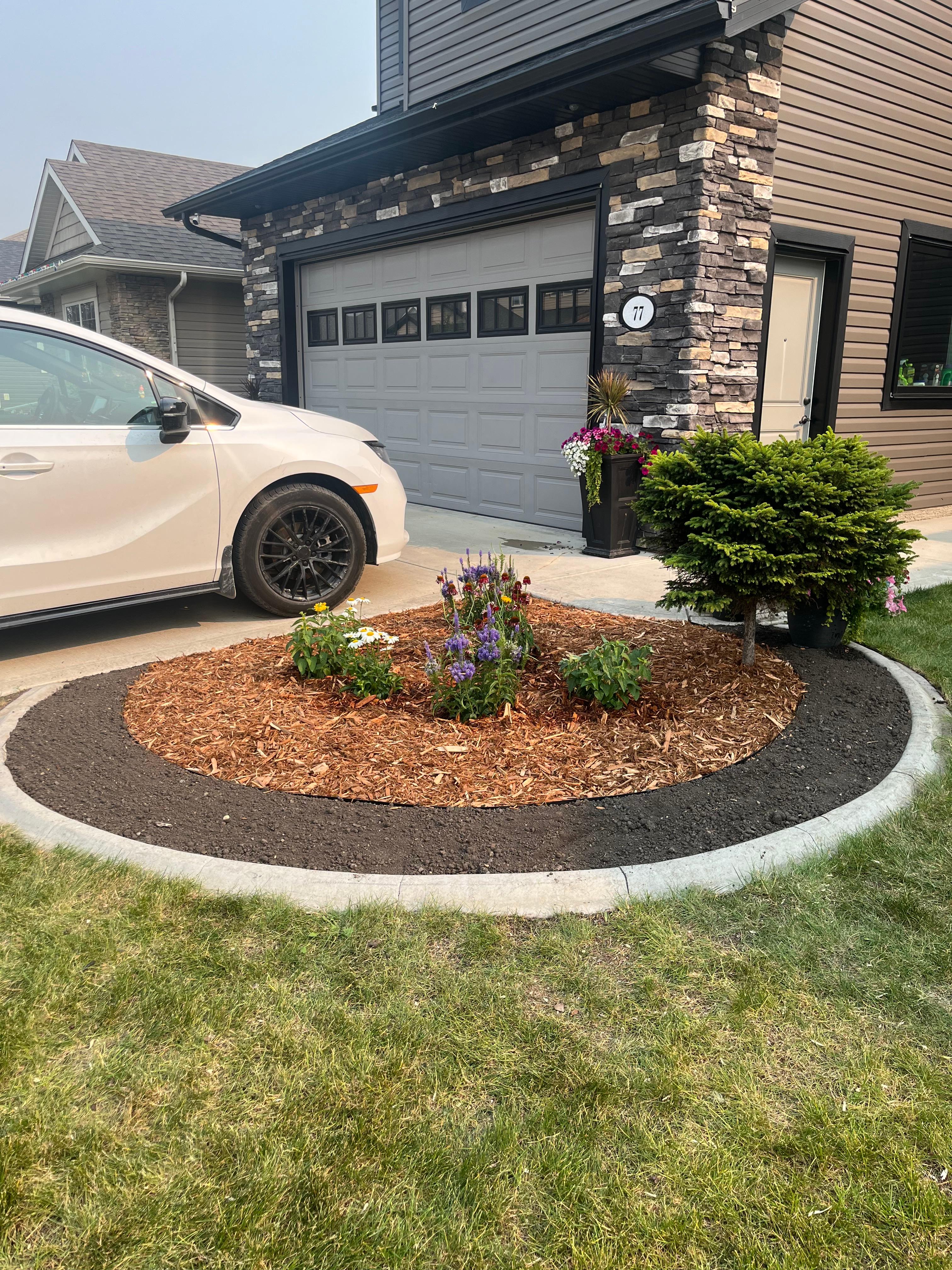 landscaped front lawn