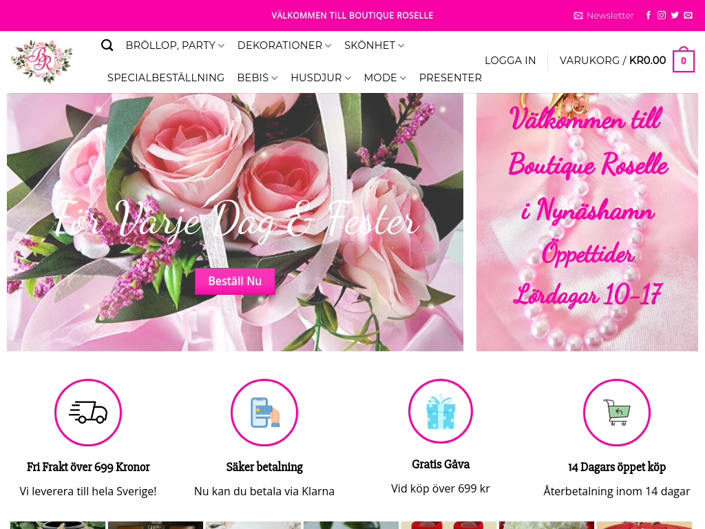 Boutique Roselle – webbutik i Nynäshamn