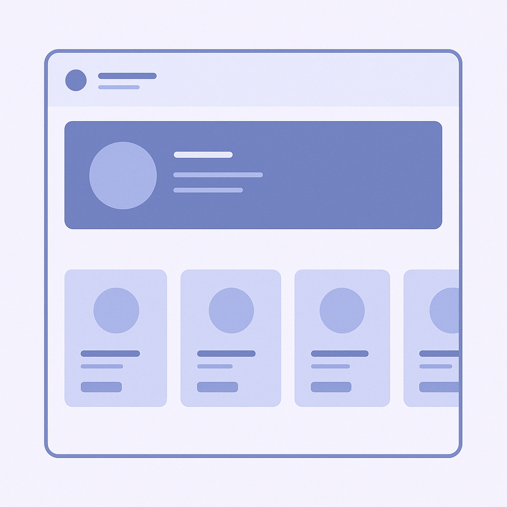 Layout of a Shopify thank you page showing order information followed immediately by a small row of 3–4 related products