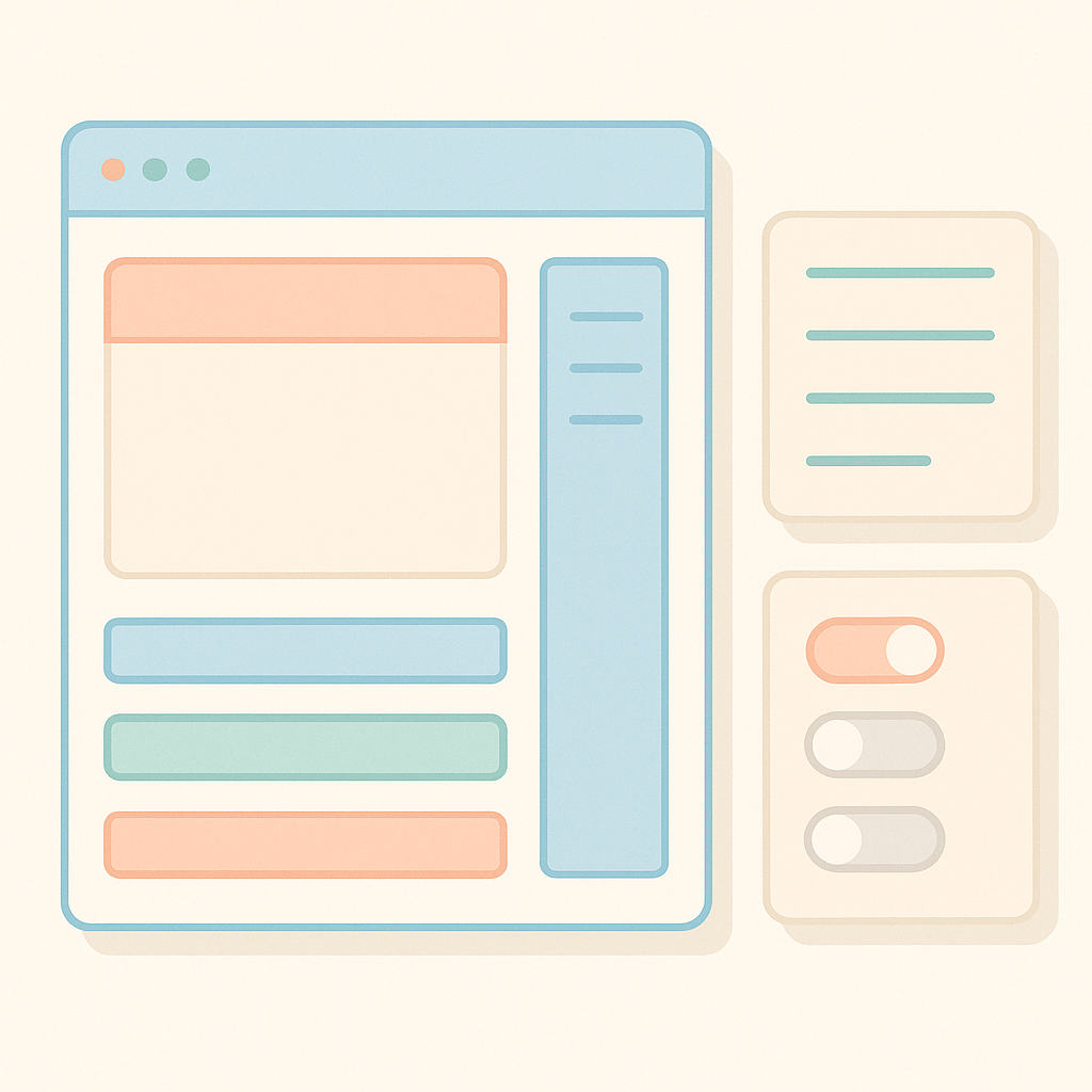 Shopify theme editor interface showing the section list separately from the App embeds area with toggle switches for each app feature