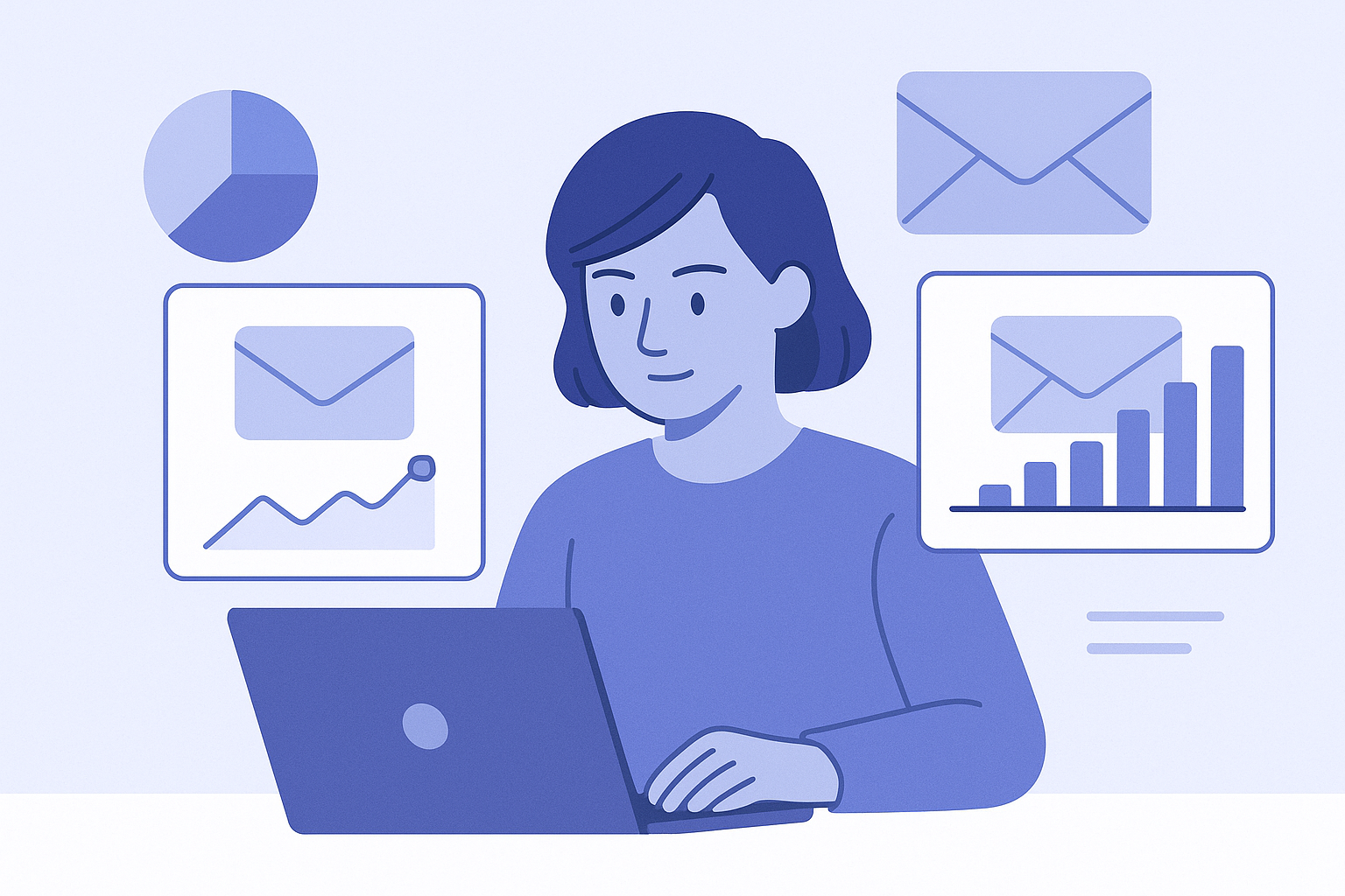Illustration of a Shopify merchant comparing email marketing tools like Shopify Email and Klaviyo while planning a cost‑effective email sending strategy