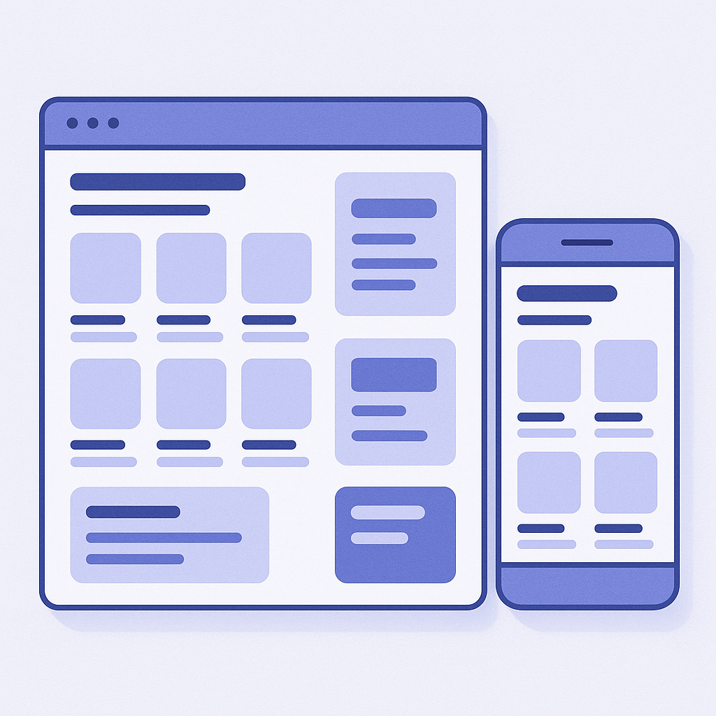 Wireframe diagram showing different ranking recommendation positions on desktop and mobile collection pages