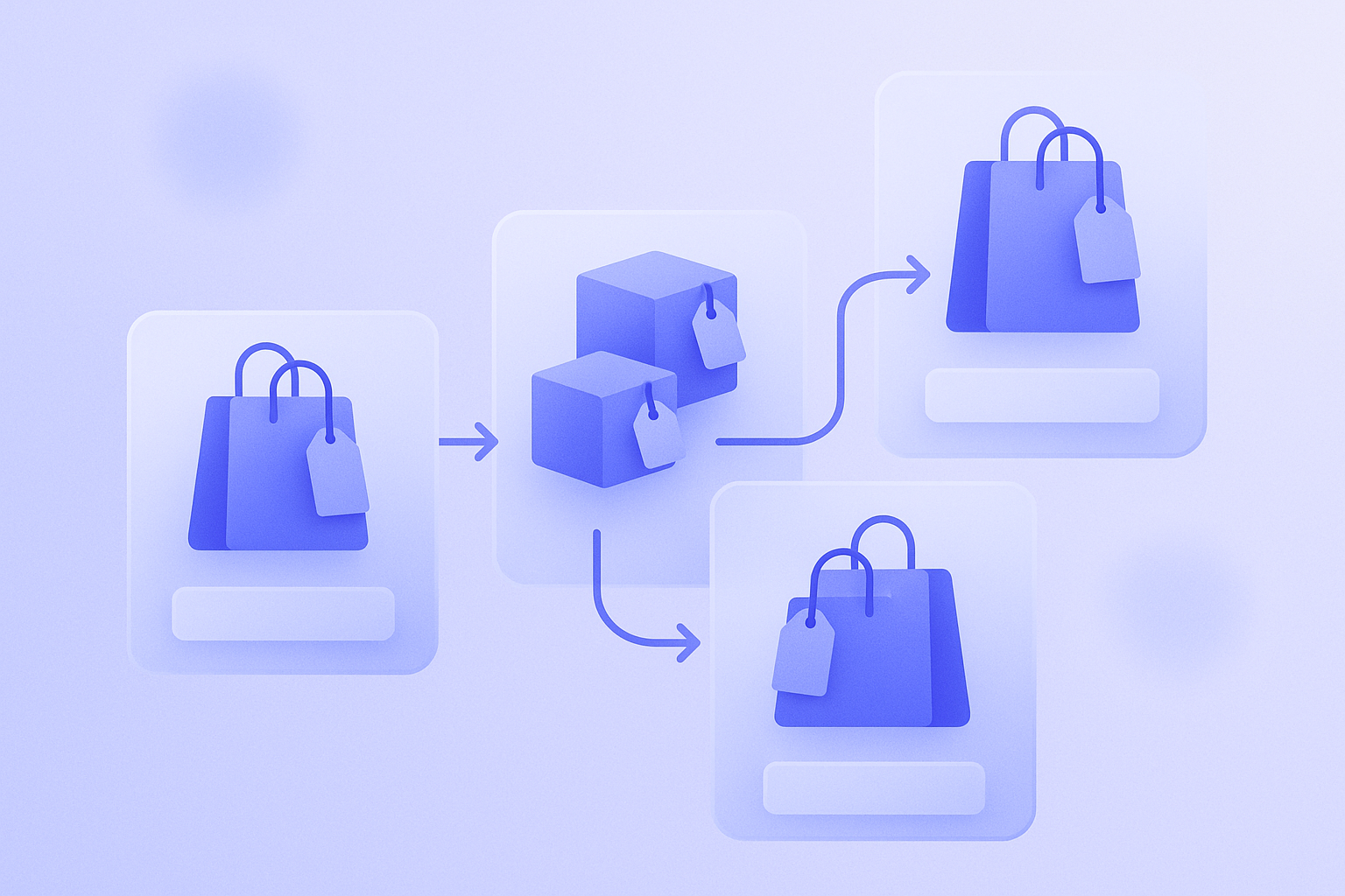 Shopifyの注文にタグが付いて整理されている様子を抽象的に表現したイラスト