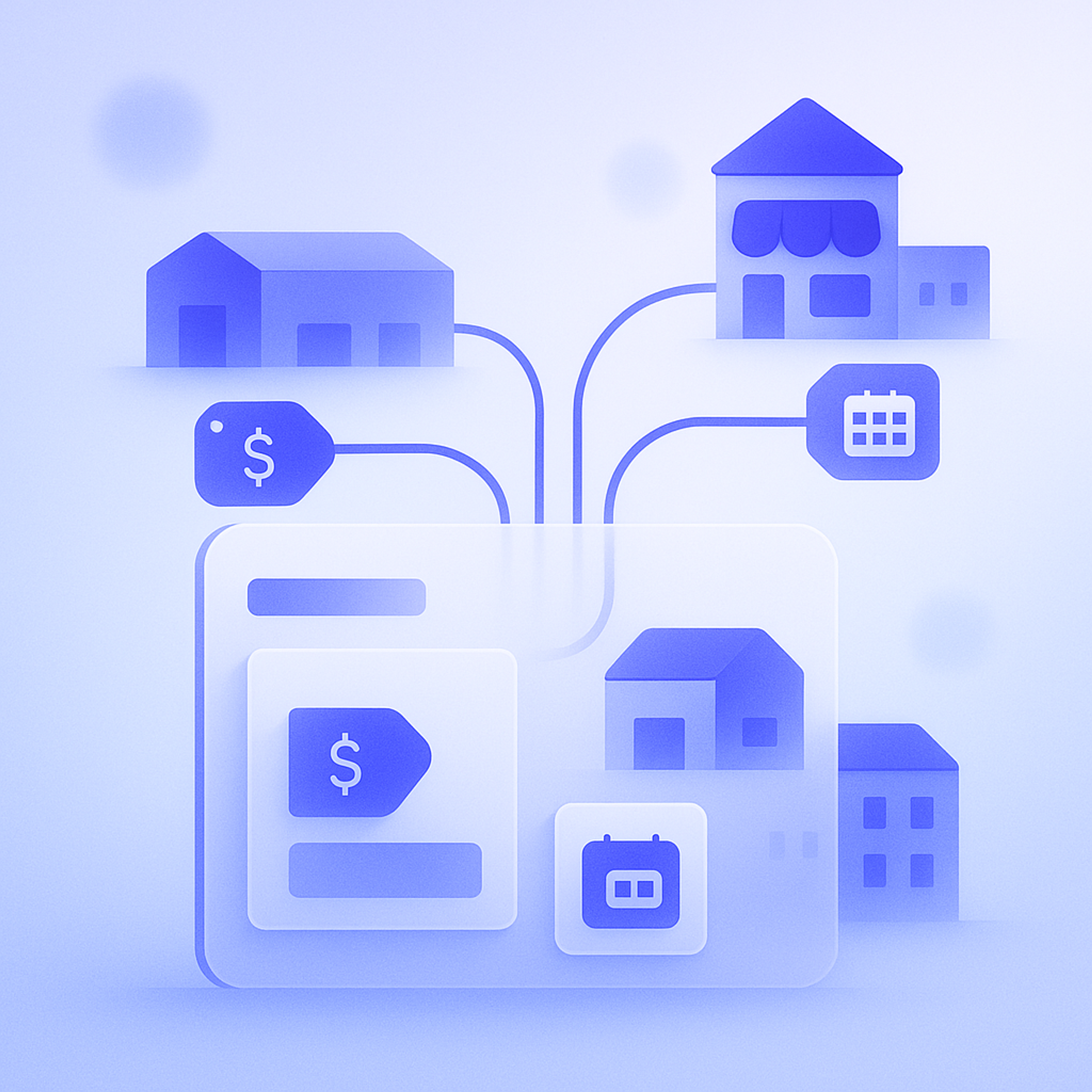Concept diagram showing different prices and payment terms configured per company and per location within B2B on Shopify.