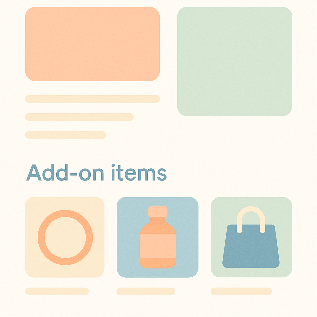 Example PDP layout showing related products listed under the product description to encourage bundle purchases