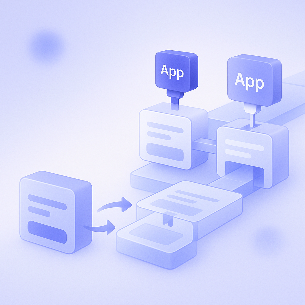 Conceptual diagram of customizing Shopify checkout by dragging and dropping app-provided blocks into the layout
