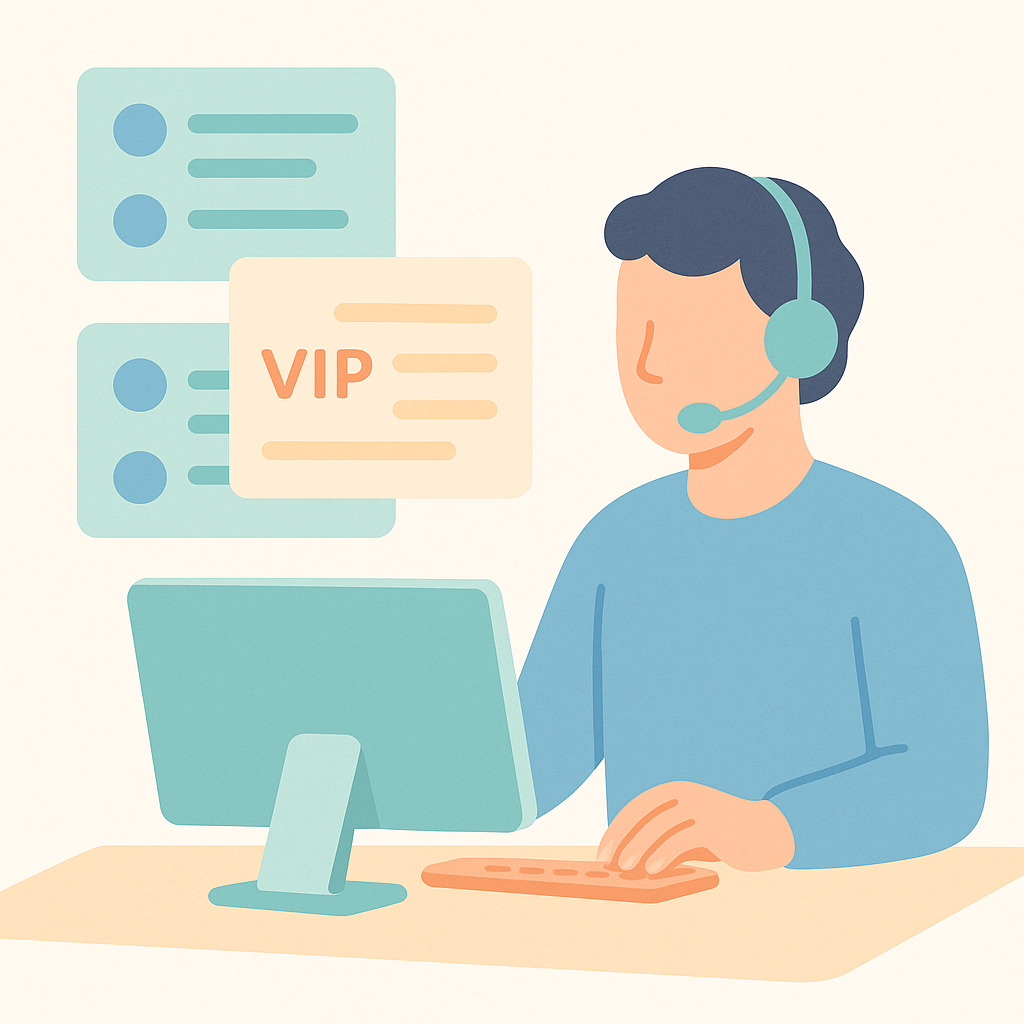 Customer support agent prioritizing responses while checking Shopify orders with a VIP tag applied.