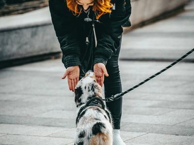 woman with dog