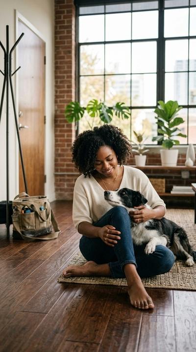Pet with the owner
