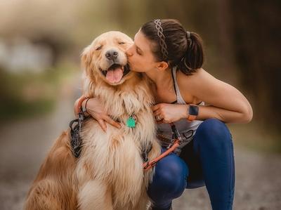 dog and woman