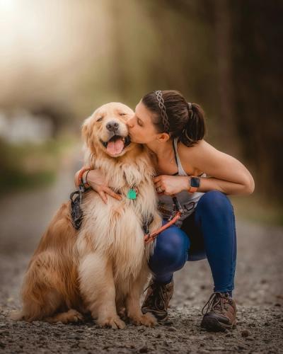 dog and woman